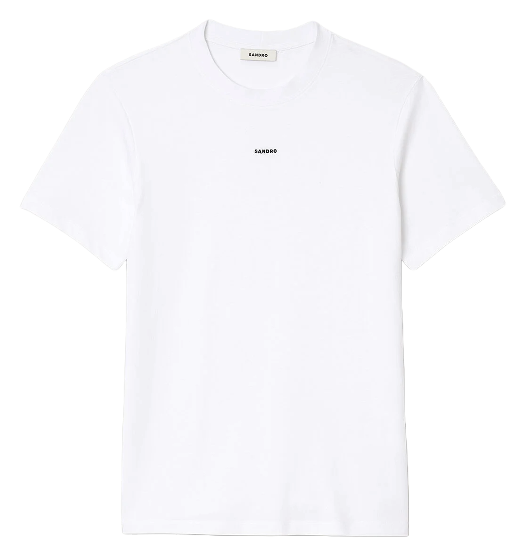 Straight cotton round-neck T-shirt SANDRO White