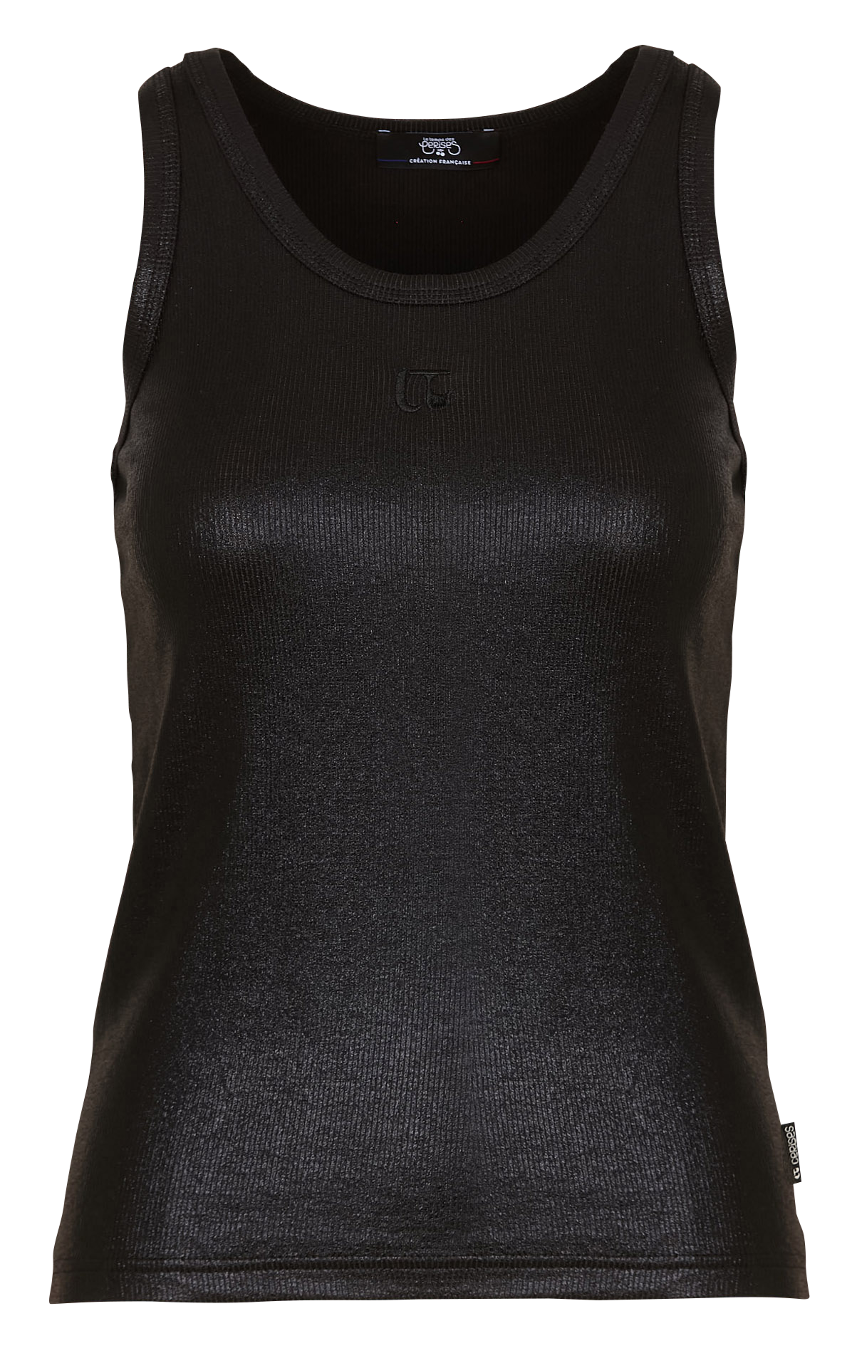 Ribbed straight tank top LE TEMPS DES CERISES Black