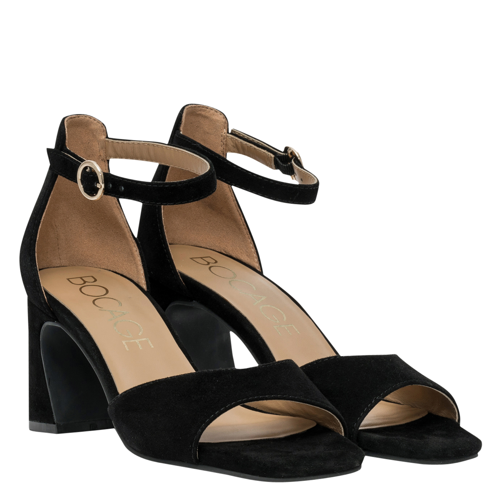 Sandalen aus Veloursleder, mit Absatz BOCAGE Schwarz