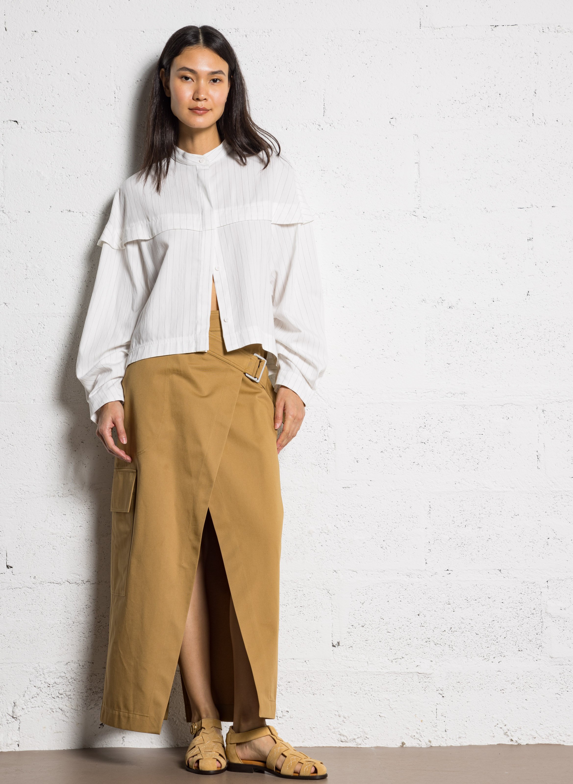 Long cotton wrap skirt Biscuit Margaux Lonnberg - Women ALBA