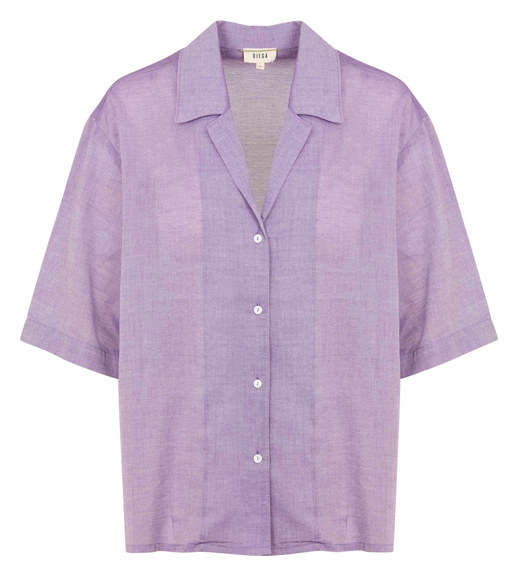 Chemise col classique manches contrastantes en coton DIEGA Purple