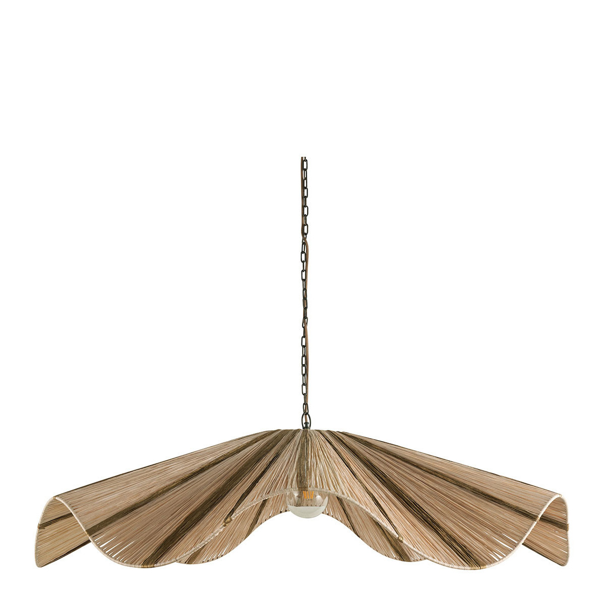 Raffia Aida Suspension - Gold and Natural - ø 110 x 21 cm BLANC D'IVOIRE Golden
