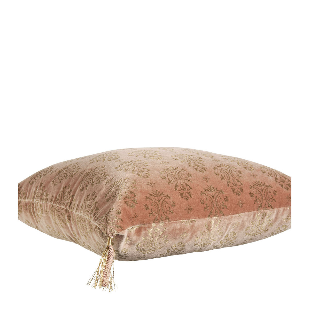 Housse de coussin velours BLANC D'IVOIRE Rose