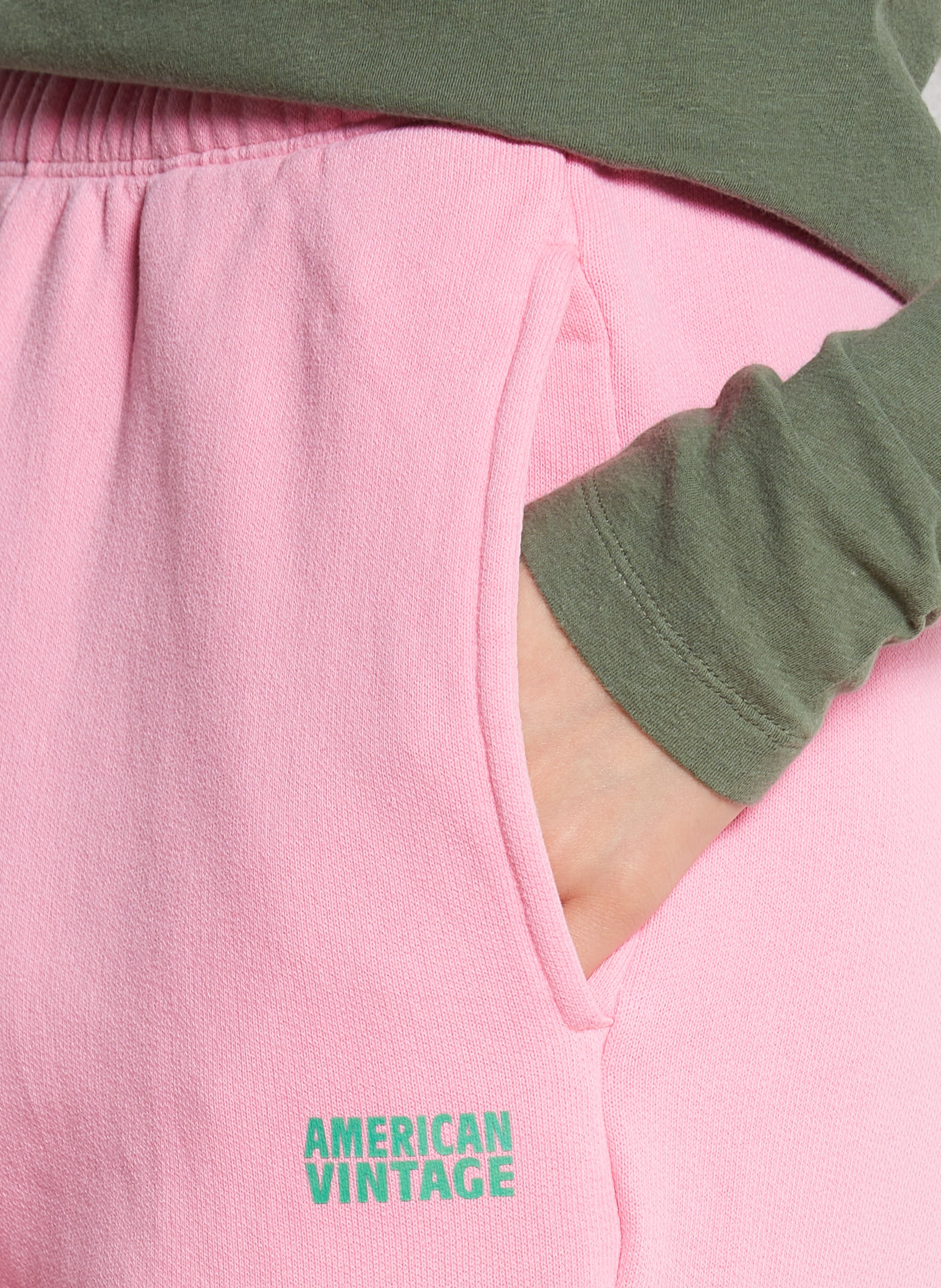 High-waisted cotton-blend joggers AMERICAN VINTAGE Pink