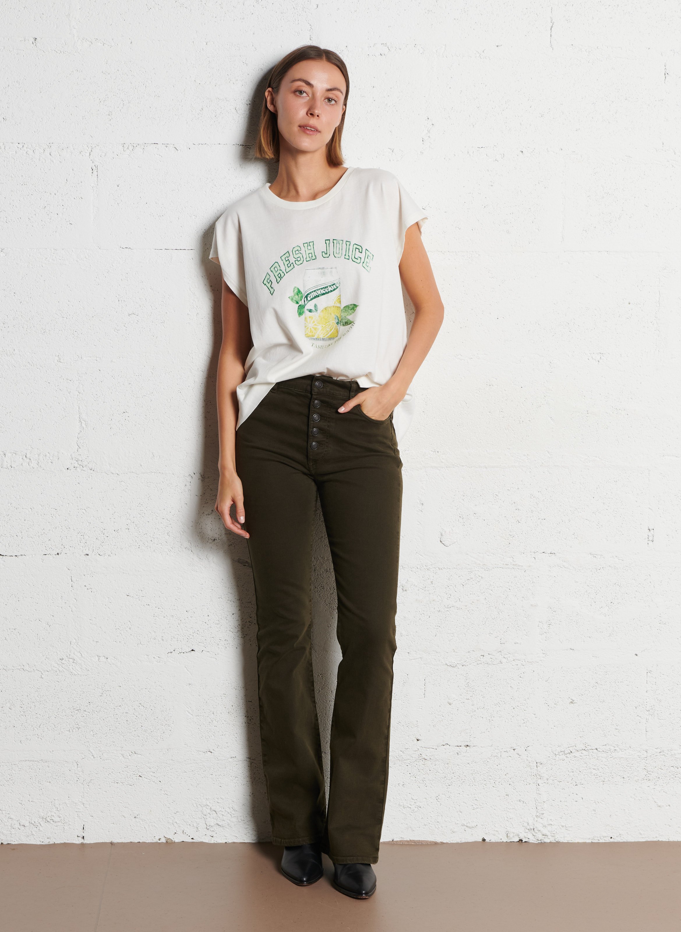 Tee-shirt sans manches visuel limonade IKKS Blanc