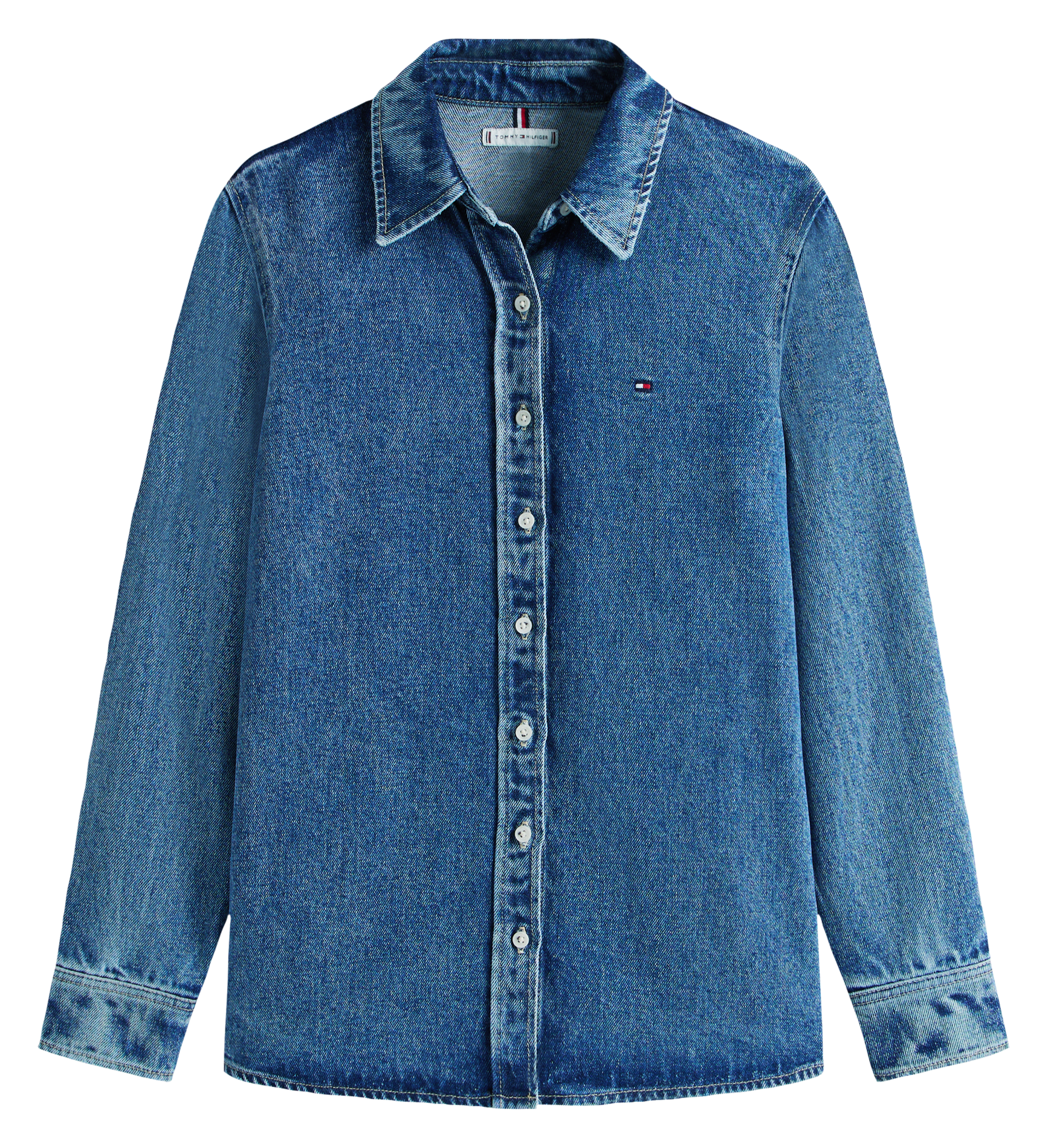 Chemise col classique en denim TOMMY HILFIGER Bleu