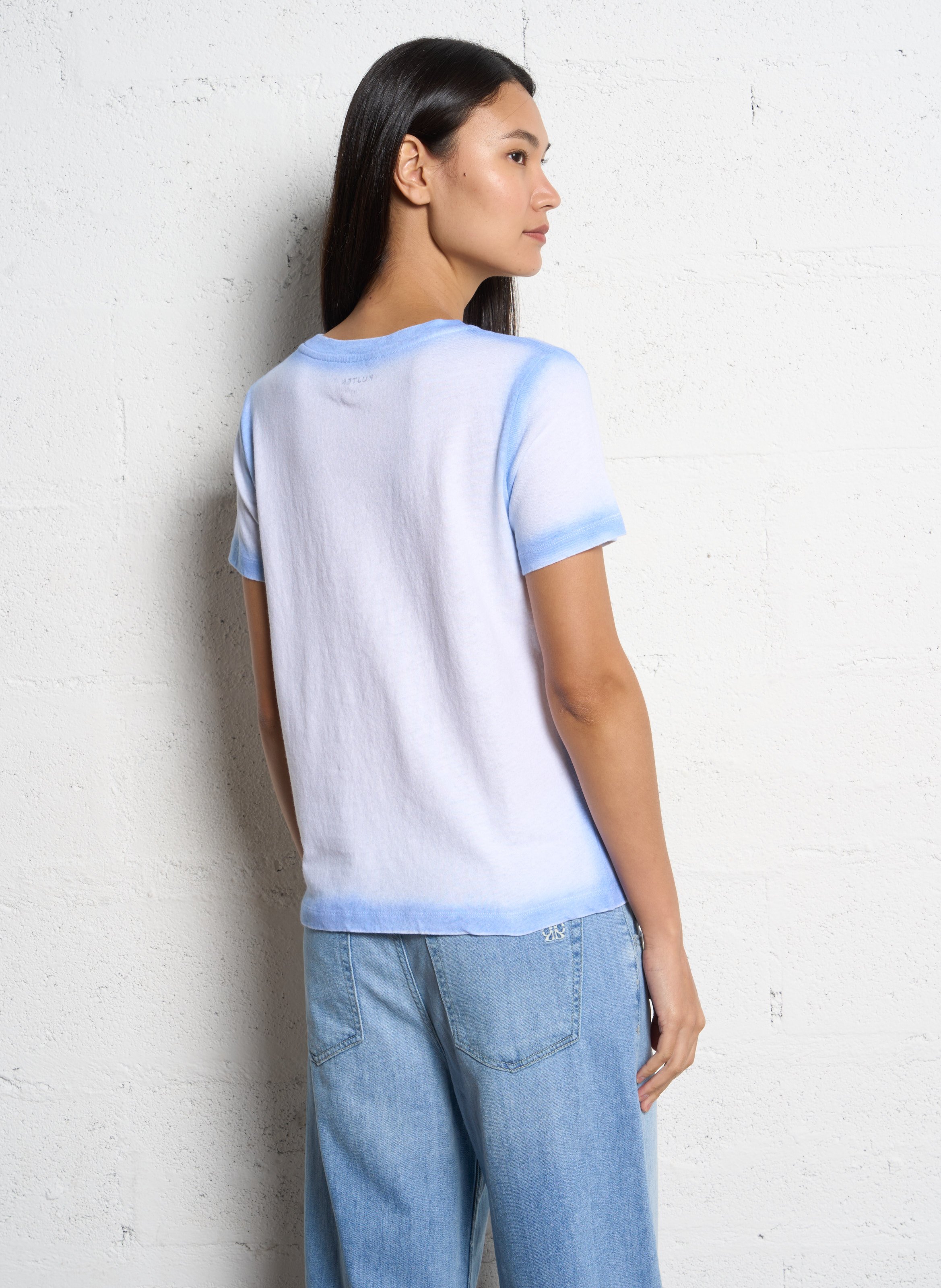 Round-neck linen T-shirt KUJTEN Blue