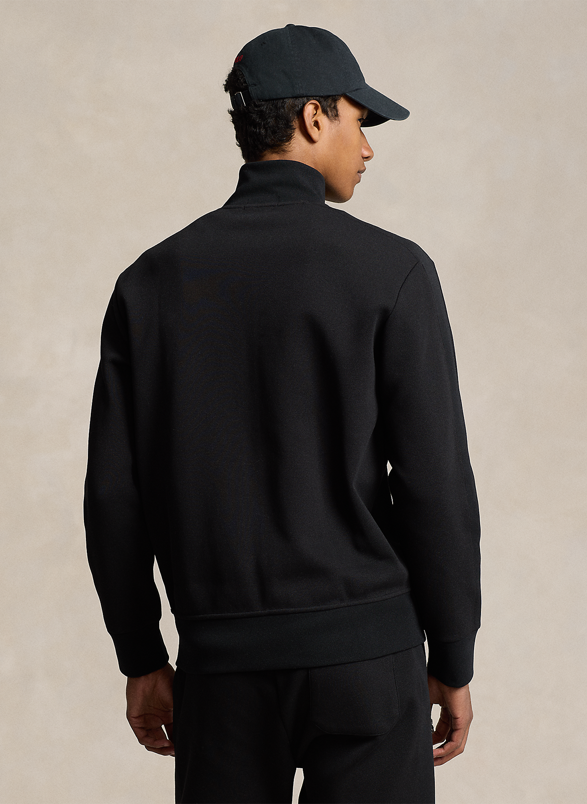 Gilet droit col montant en coton mélangé POLO RALPH LAUREN Noir