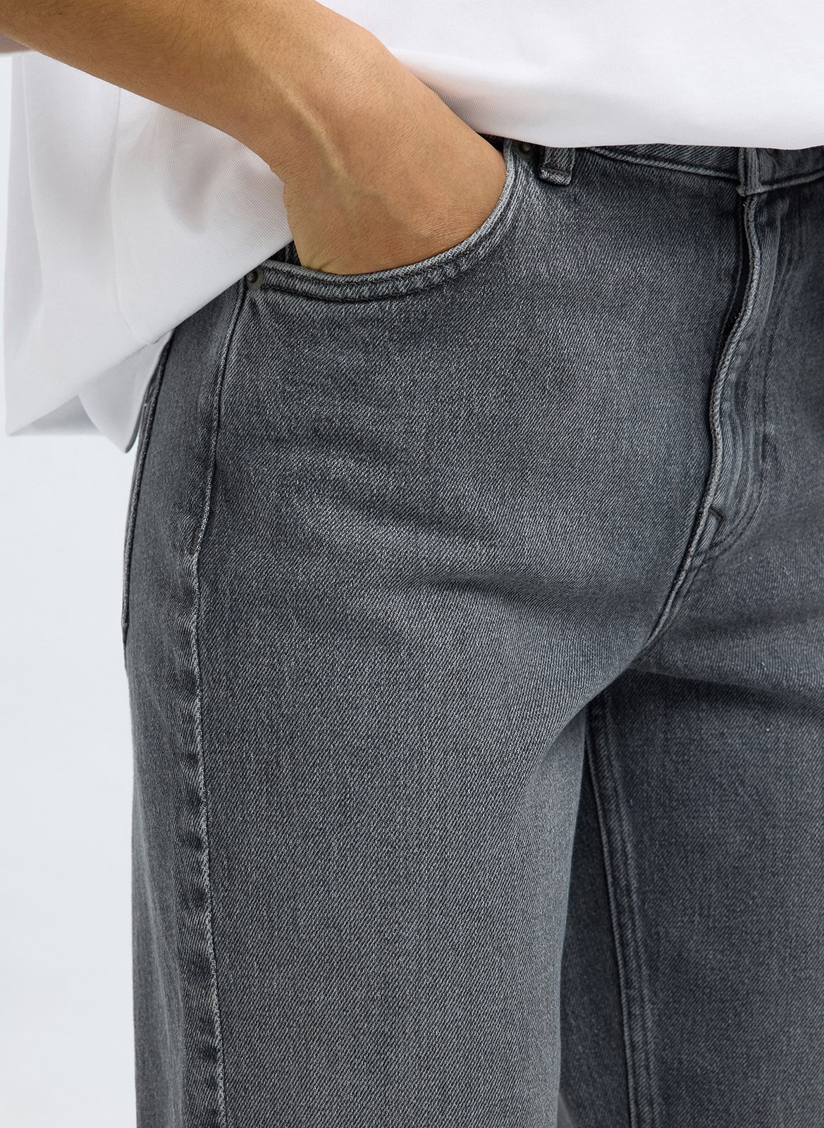 Jean flare délavé  SELECTED Gris