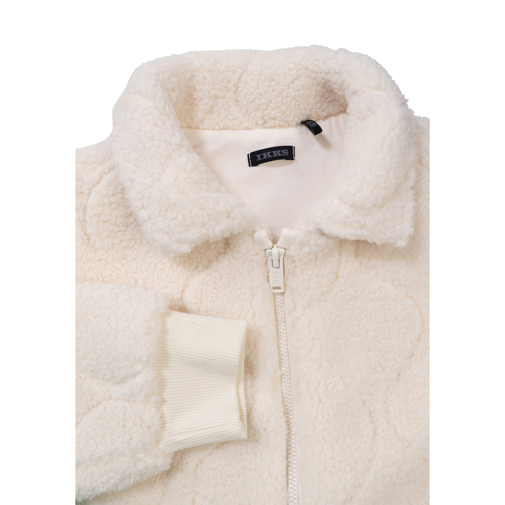 Manteau col classique en sherpa IKKS JUNIOR Blanc