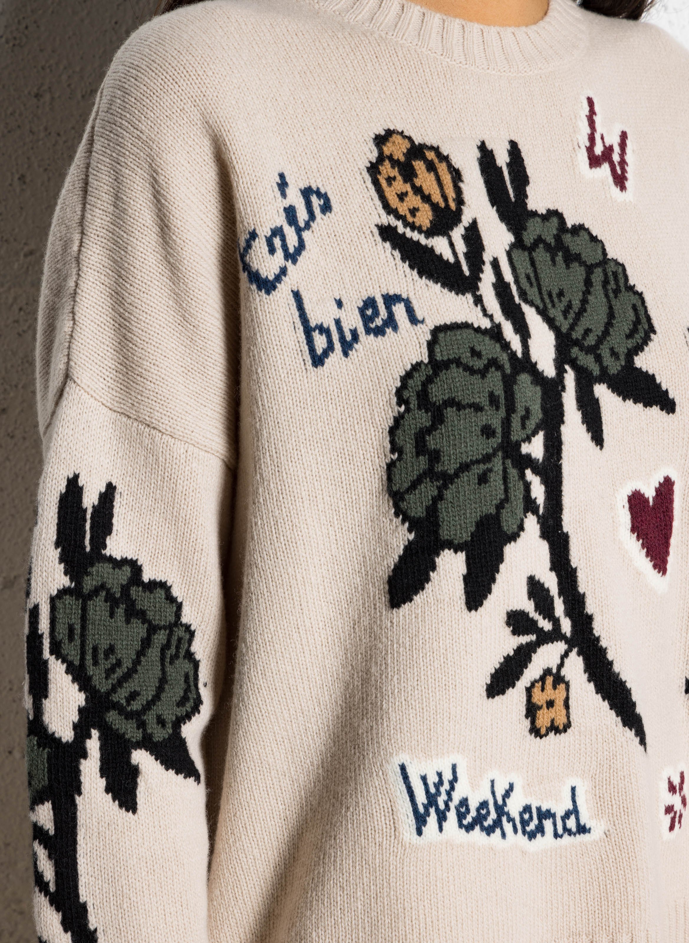 Pull col rond en laine MAX MARA WEEK END Beige