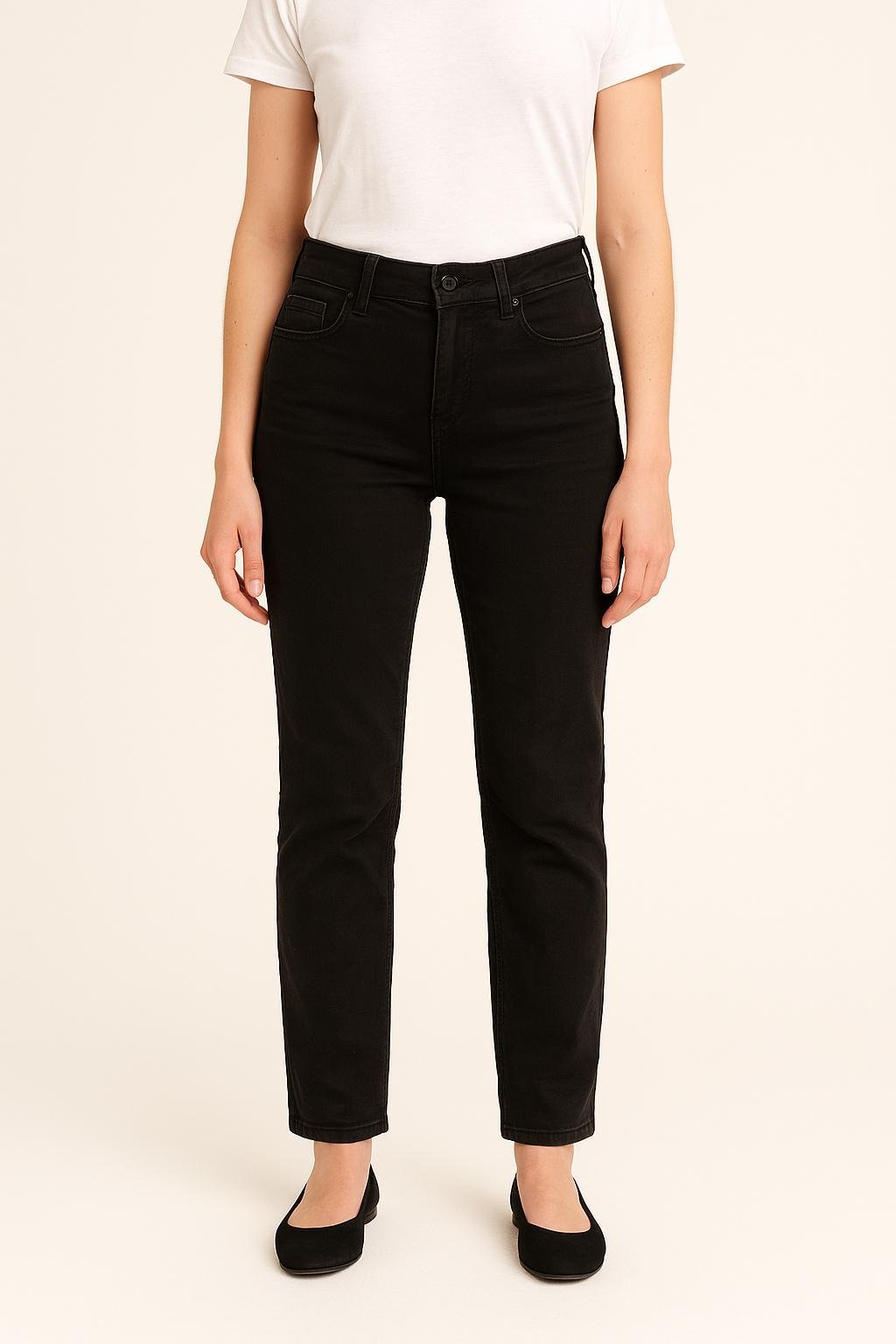 Cropped slim jeans with studs COMPTOIR DES COTONNIERS - Seconde main Black