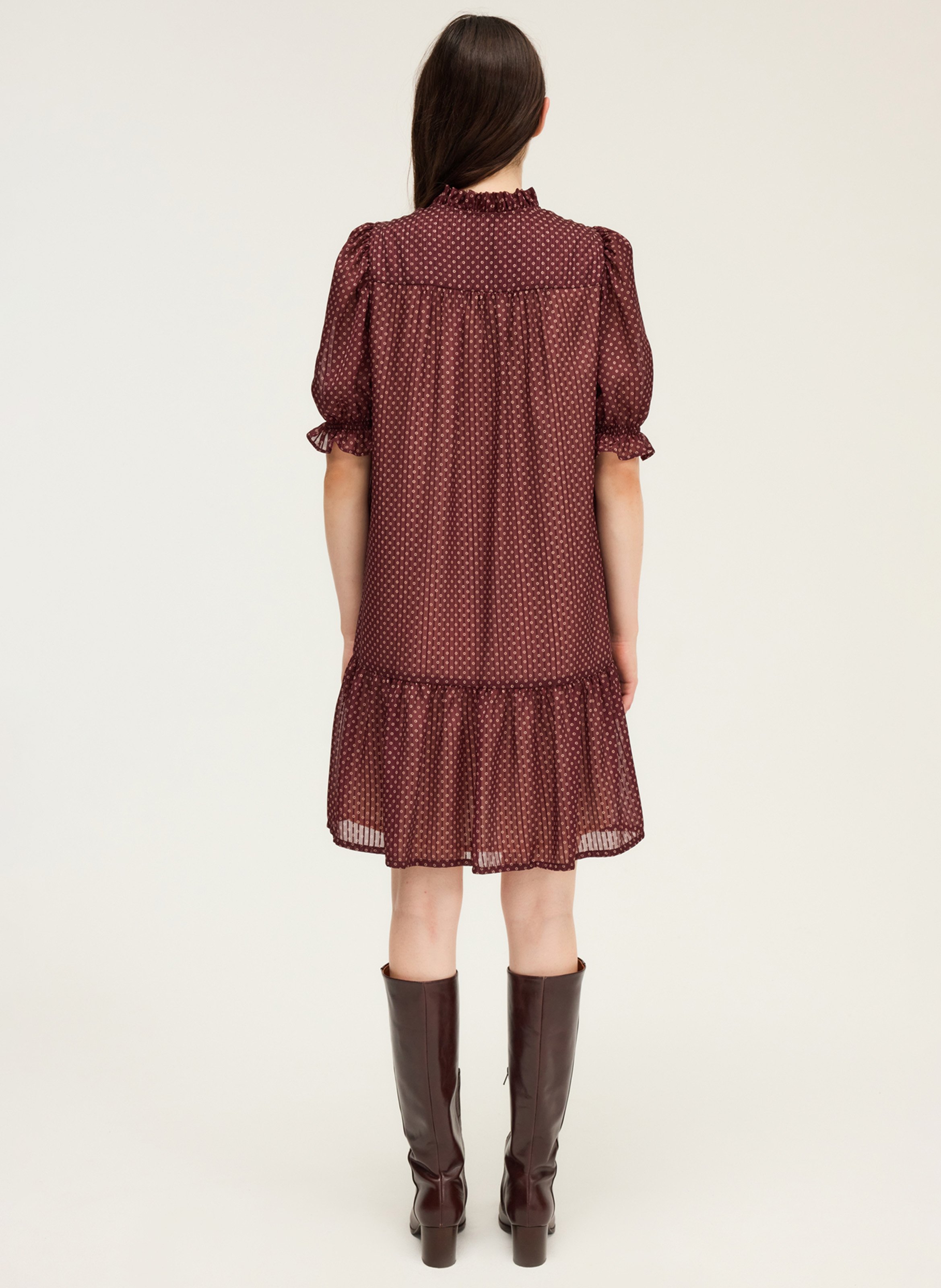 Fanny Juliette printed round-neck short dress PABLO Red