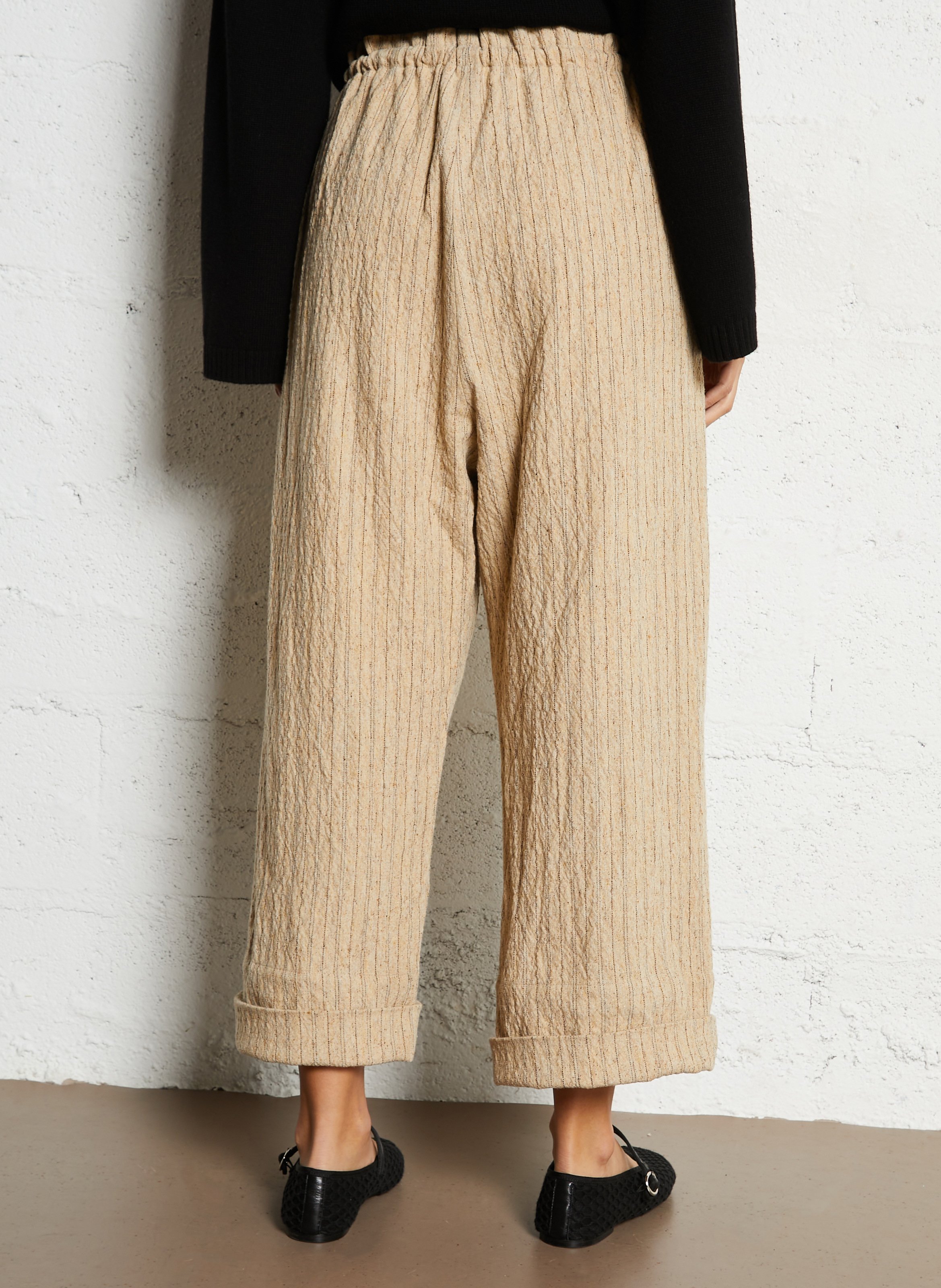 Straight-fit broek van wolmix HOD PARIS Beige