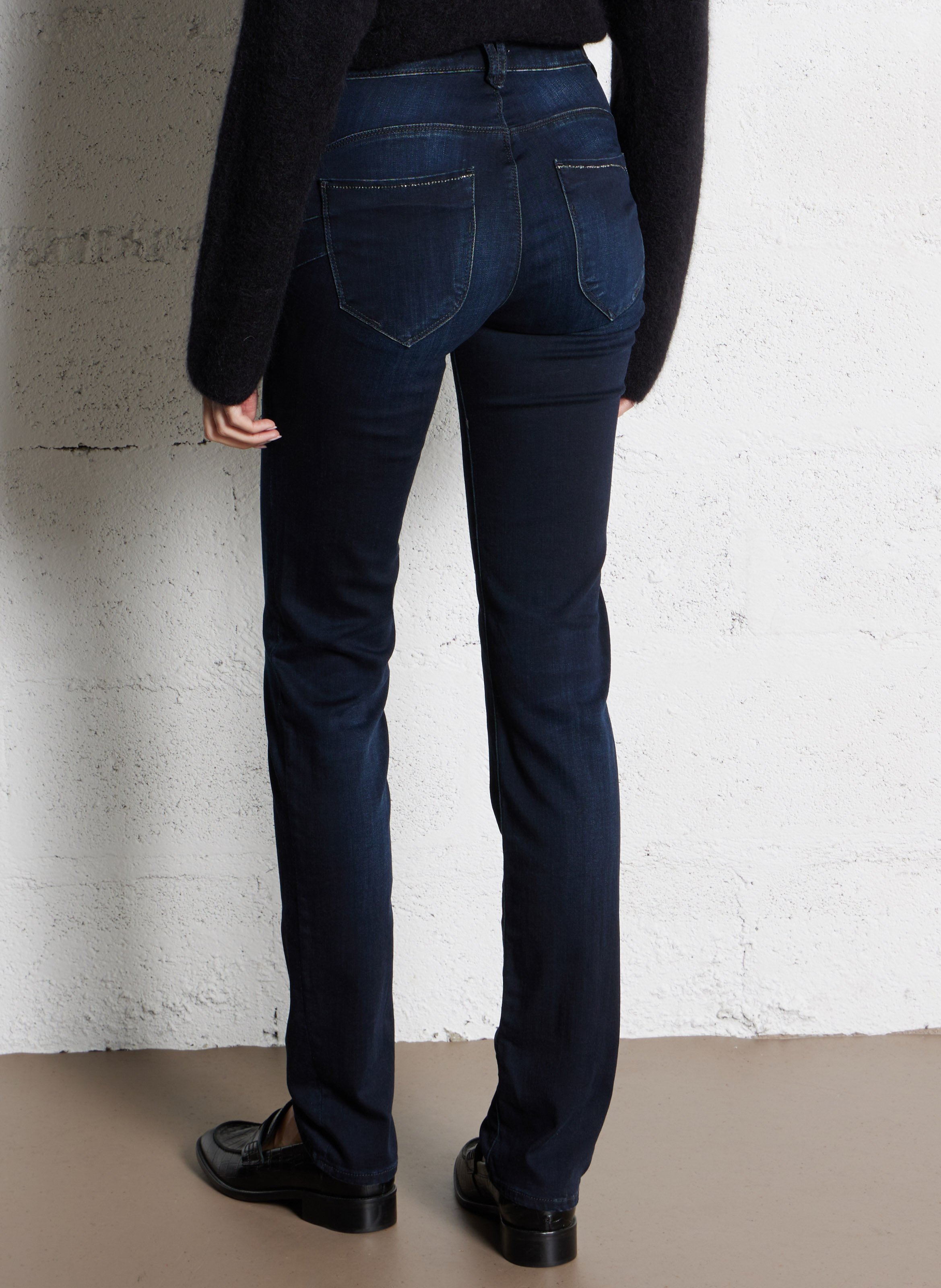 Jean droit en coton mélangé LE TEMPS DES CERISES Bleu