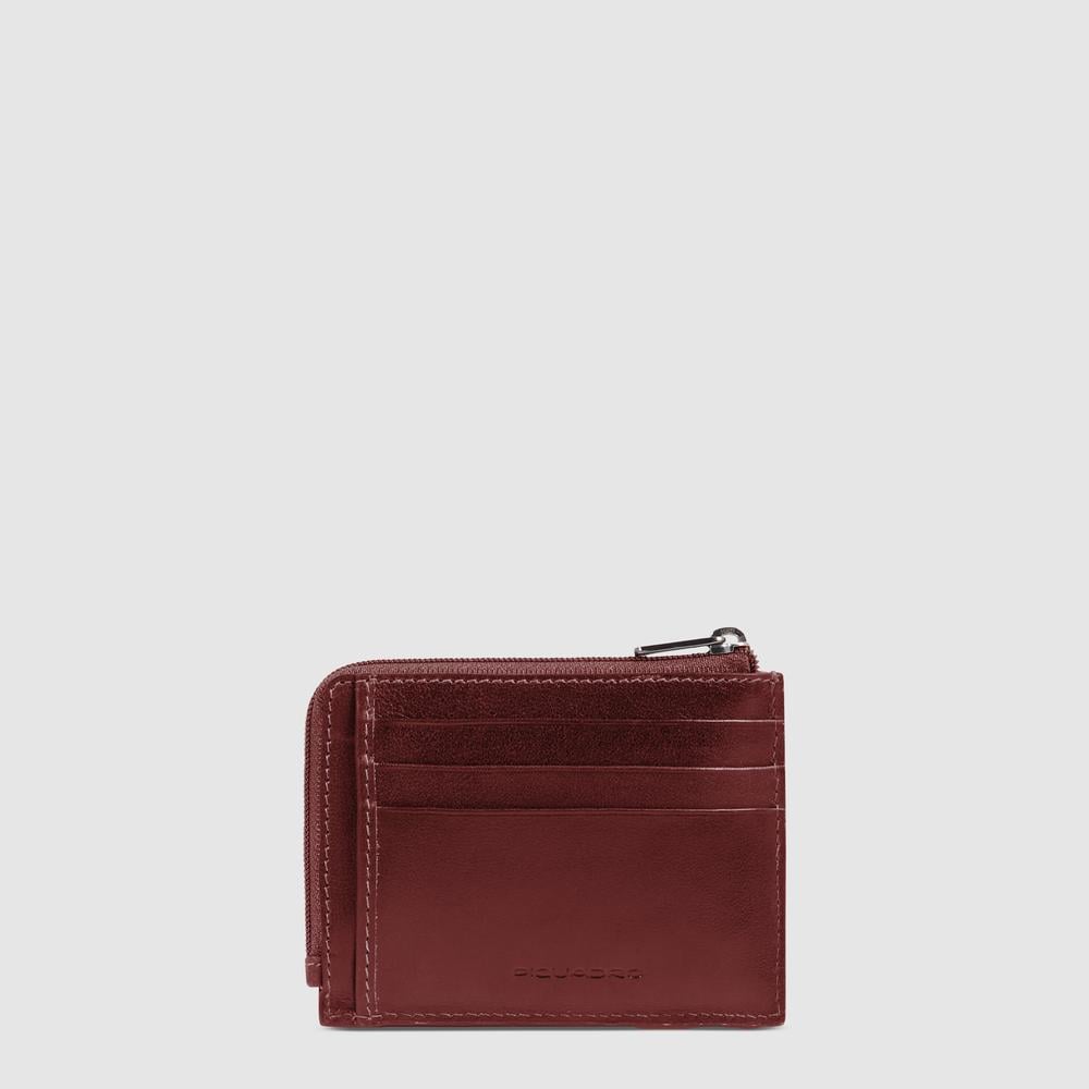 Zippered wallet with credit card slots, document holder, and RFID protection PIQUADRO Brown