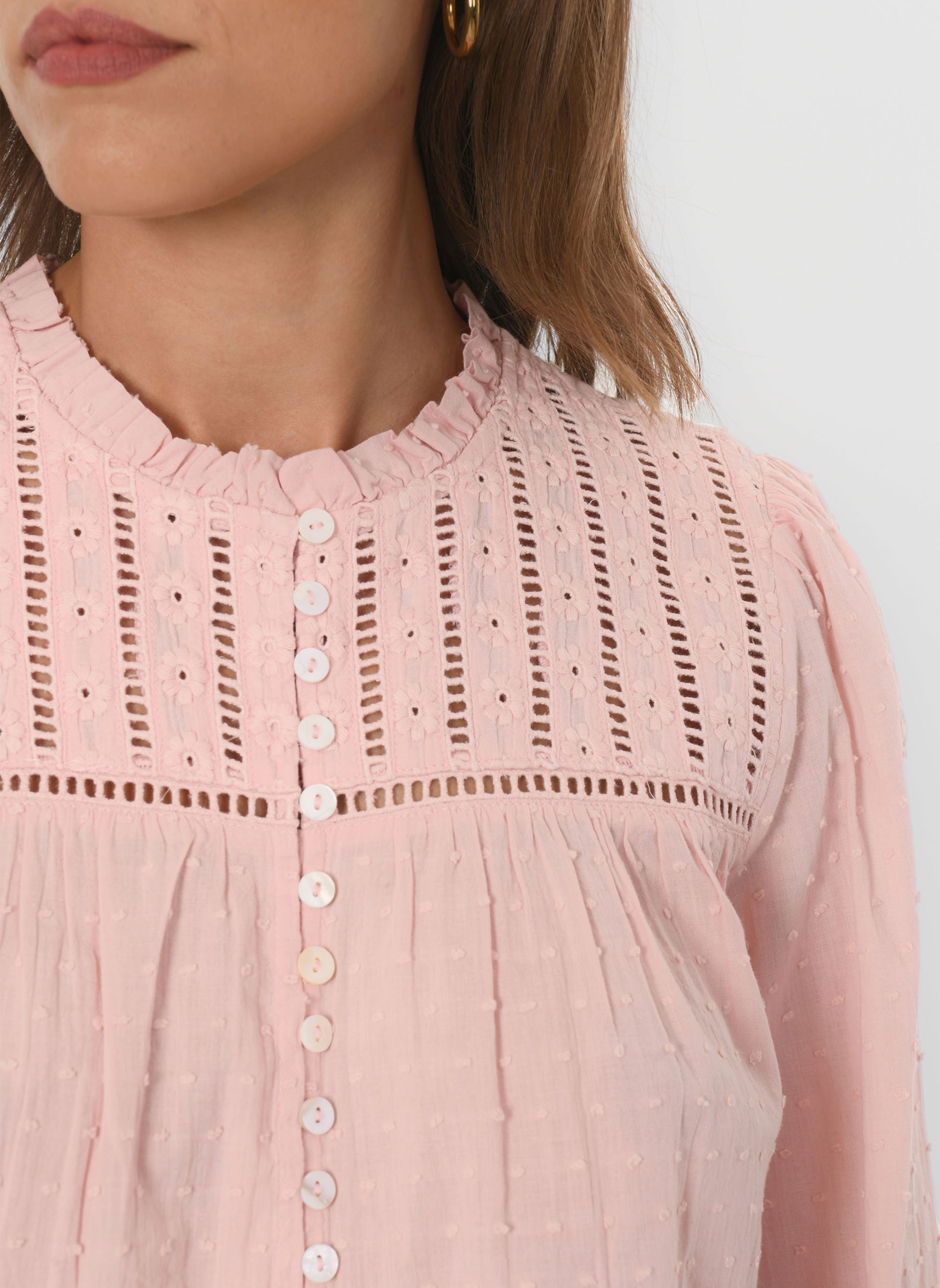 Rechte katoenen blouse KOOKAI Roze