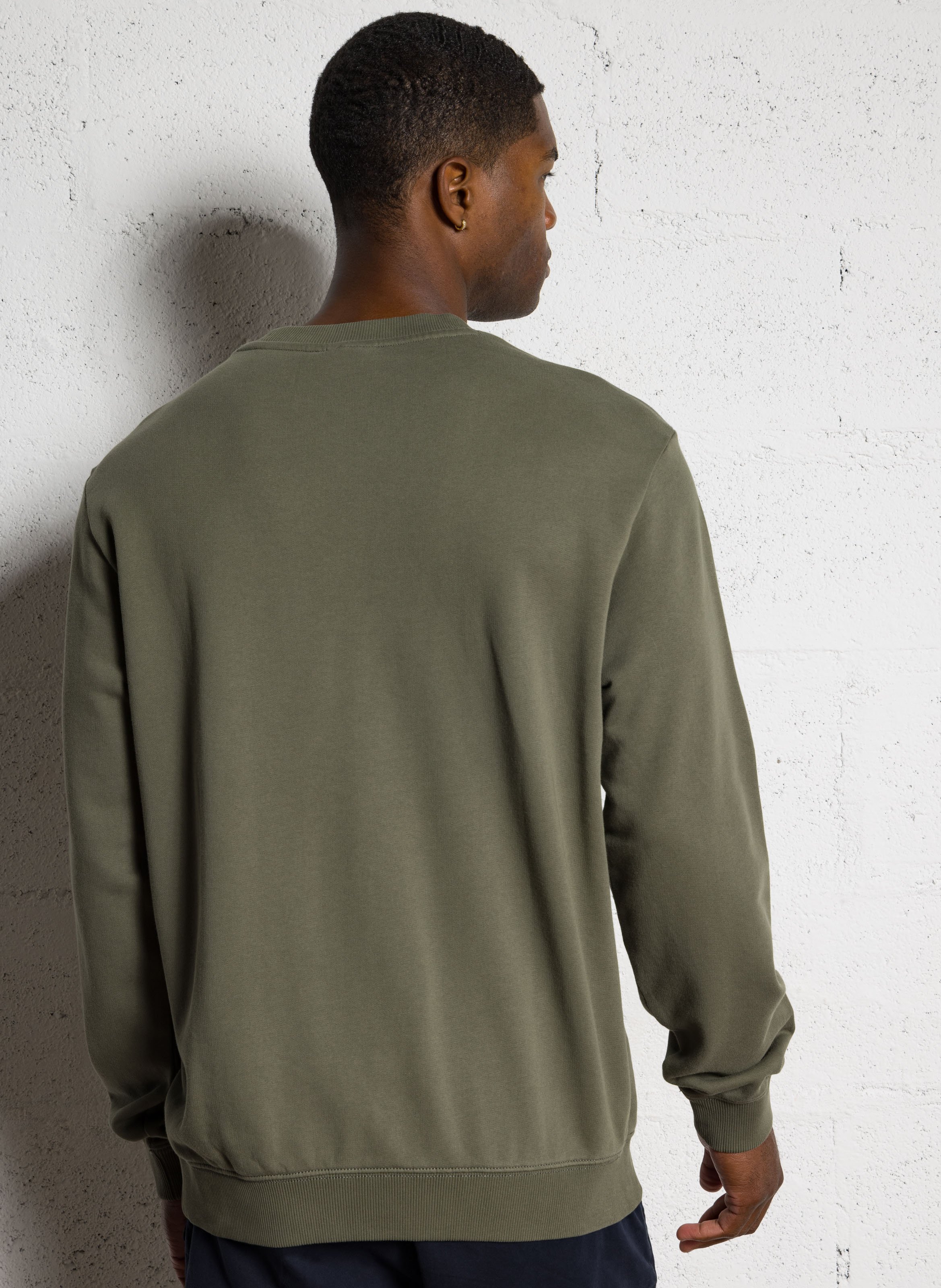 Sweat droit col rond en coton NAPAPIJRI Vert