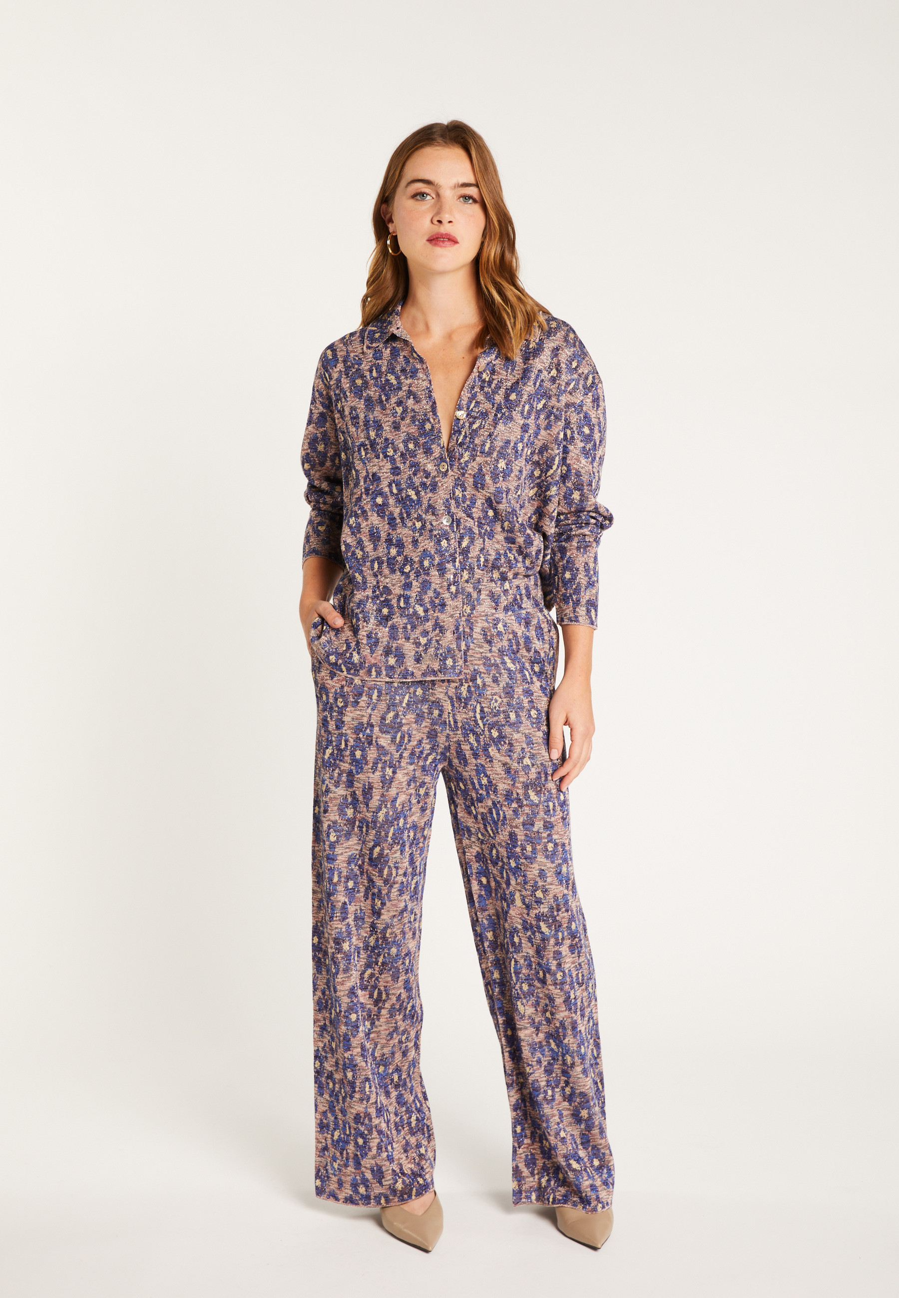 Shirt in iridescent viscose MAISON MONTAGUT Pink