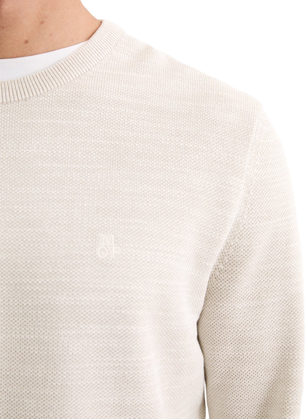 Pull col rond en coton MARC O'POLO Blanc