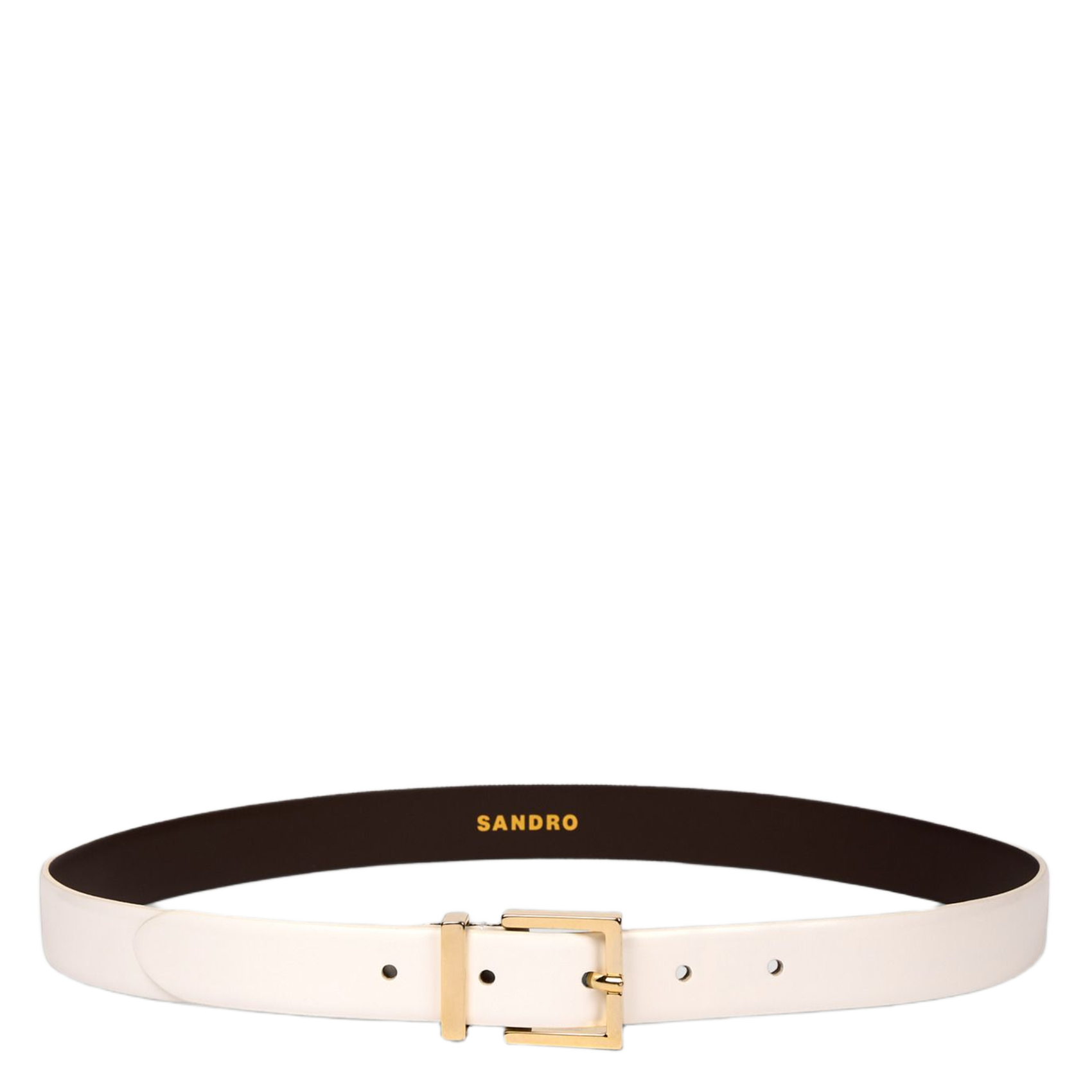 Effen riem van leer SANDRO