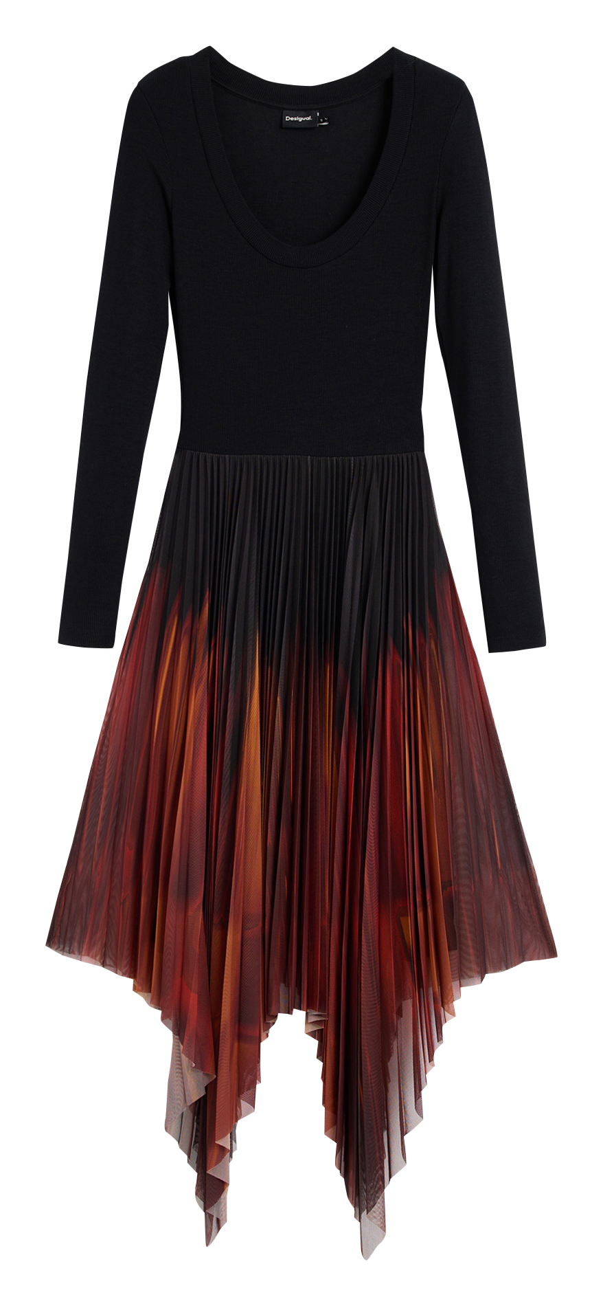 Asymmetric midi dress DESIGUAL Black