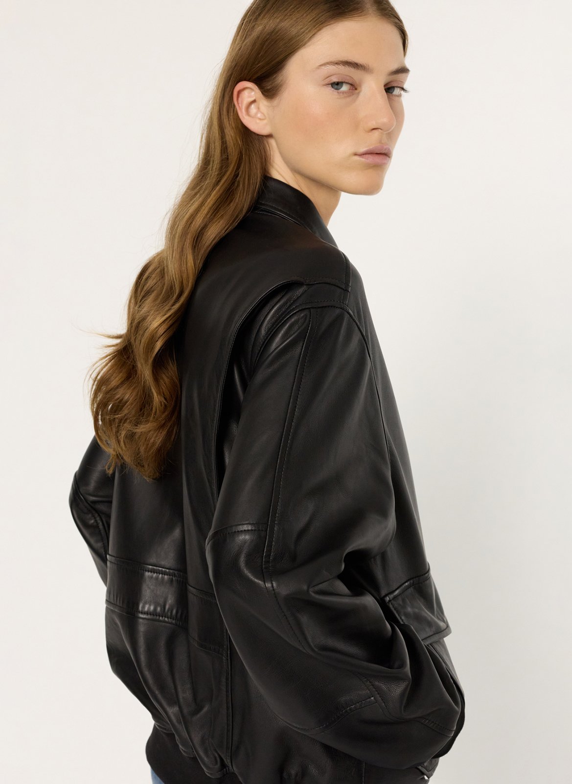 Recht, leren jasje GERARD DAREL Zwart