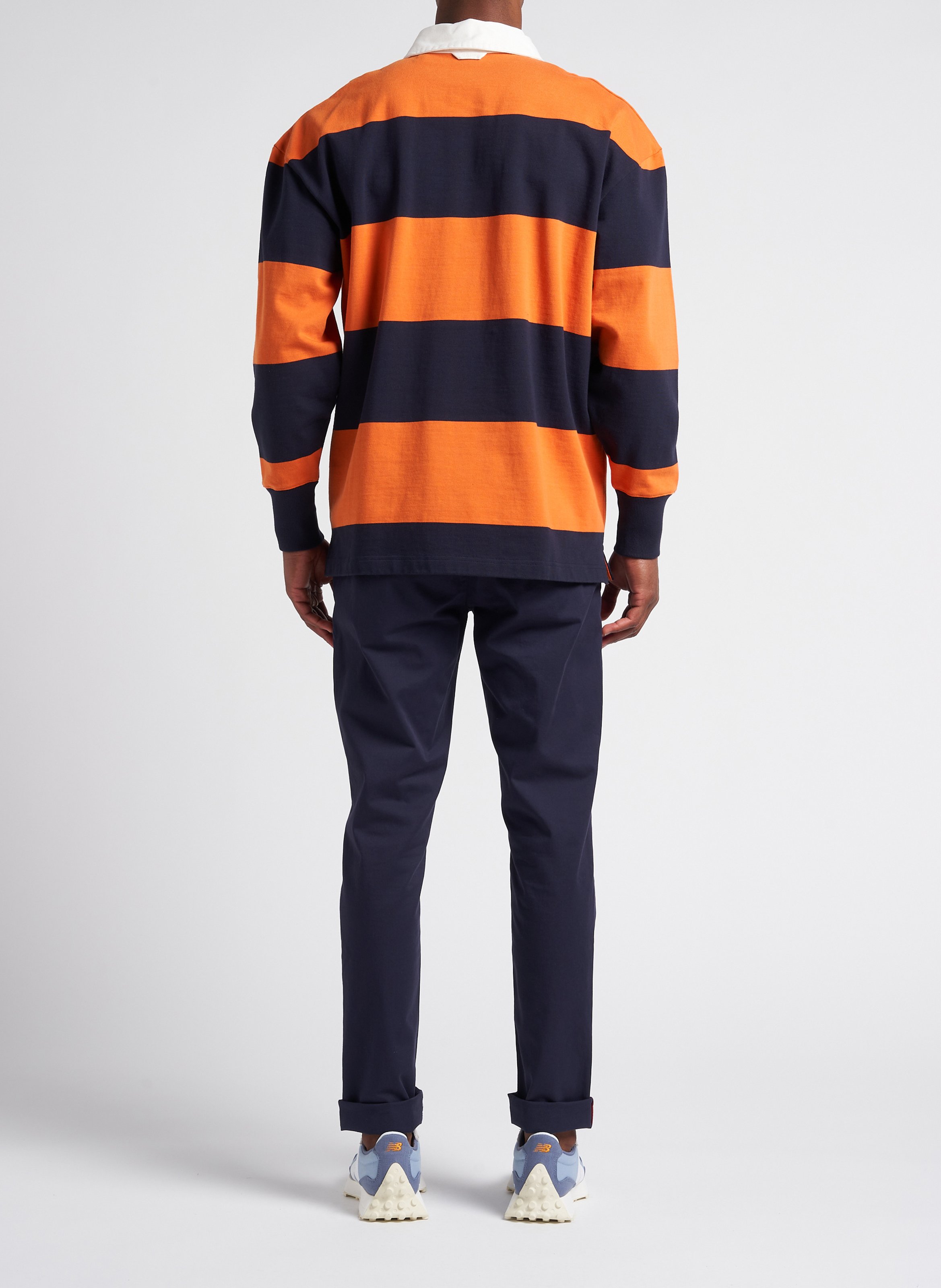 Polo manches longues à rayures en coton GANT Orange