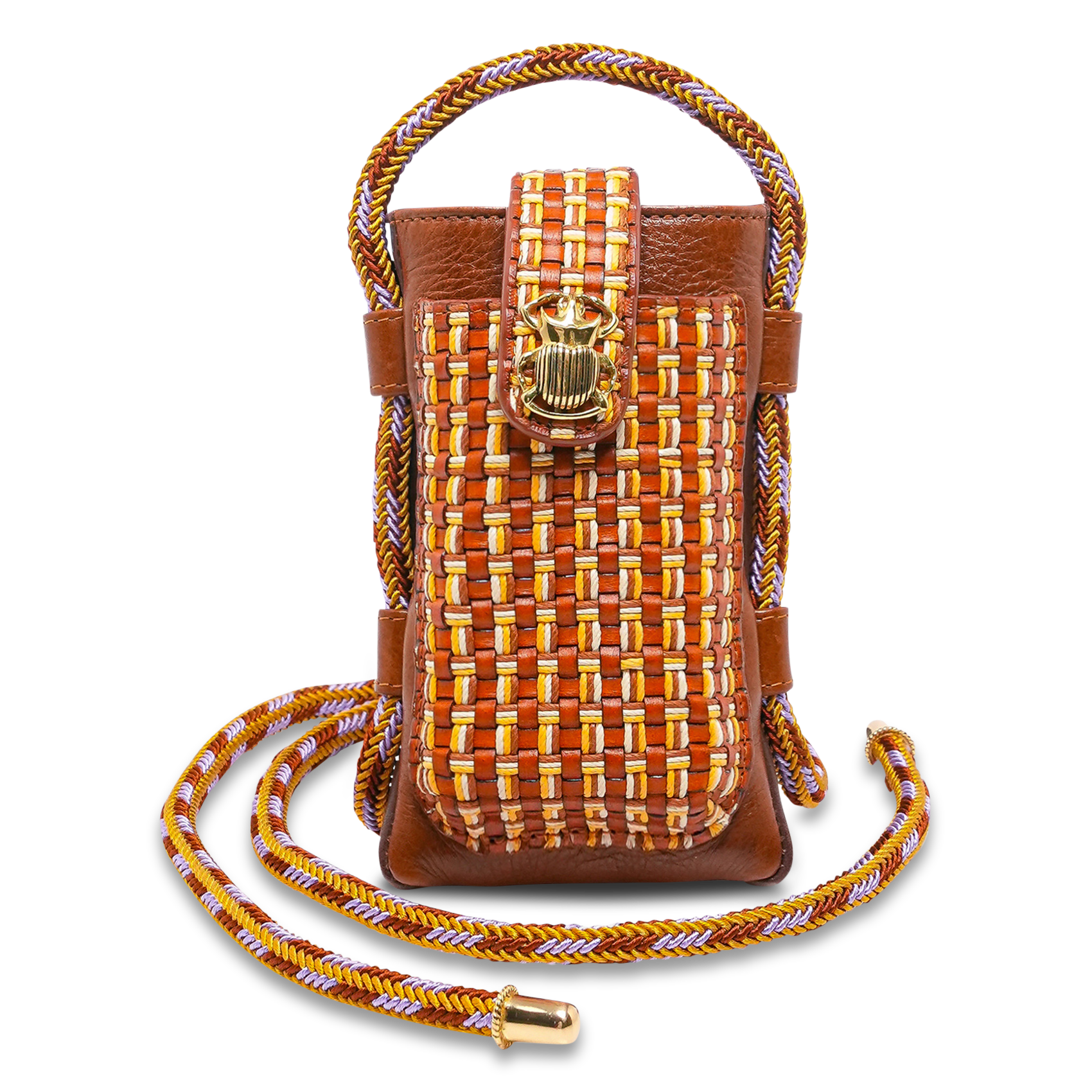 Estuche de cuero trenzado CLARIS VIROT Marron