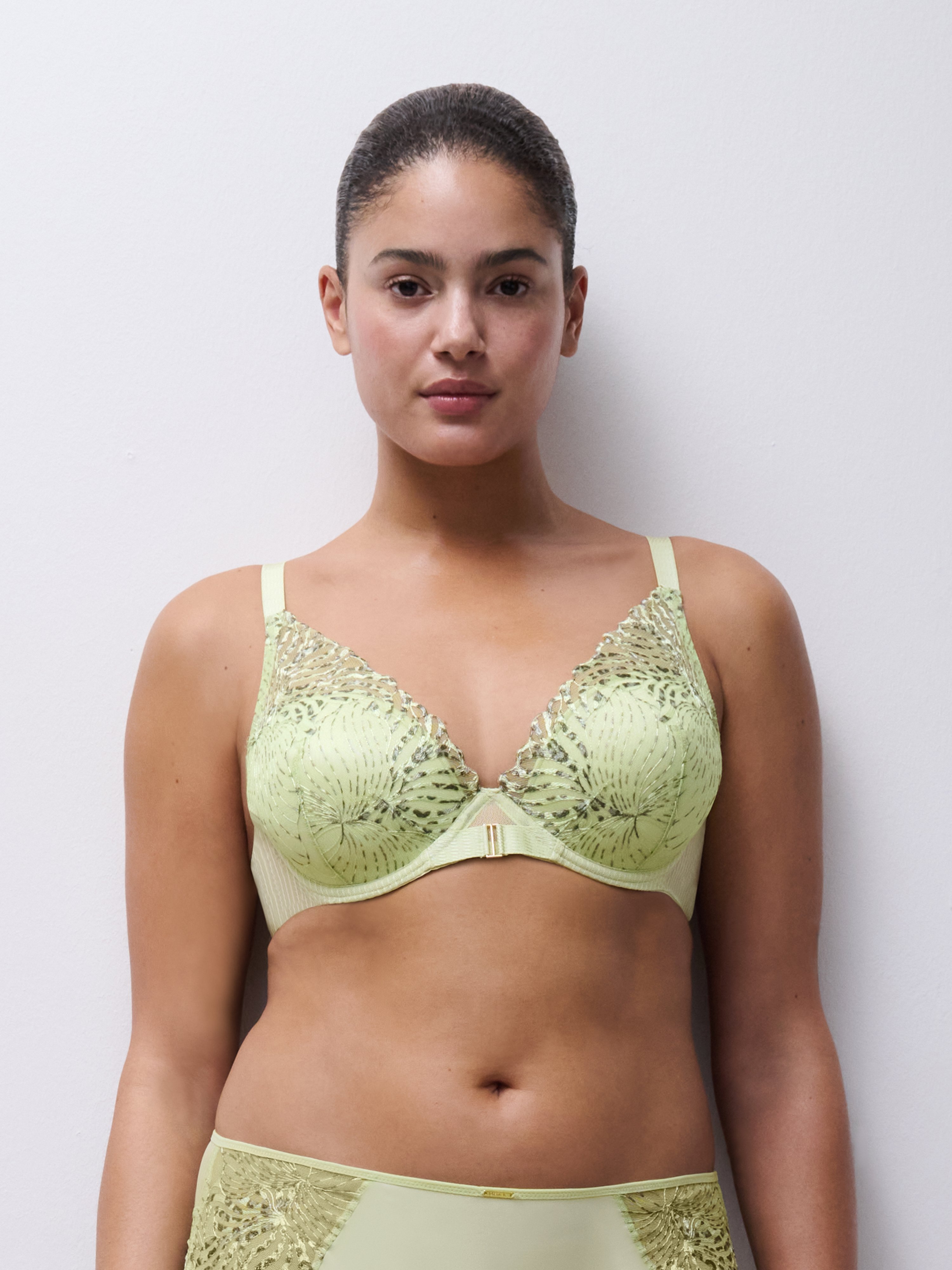 Plunging padded bra with embroidery CHANTELLE