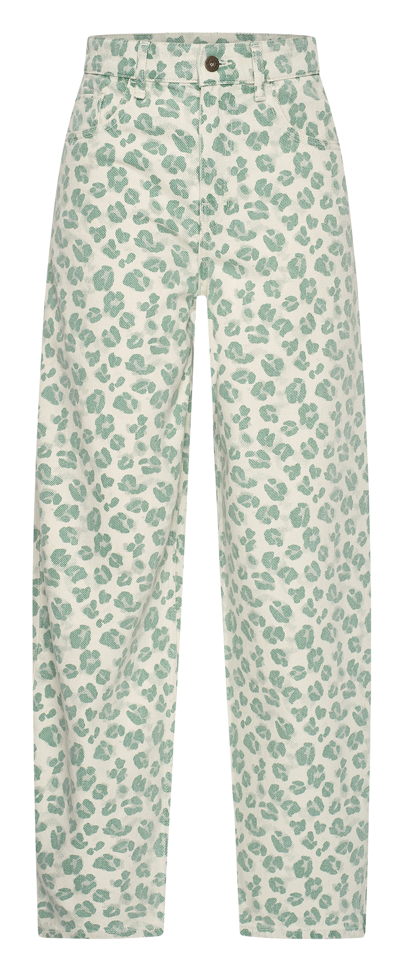 Pantalon droit en coton bio imprimé BY BAR Vert