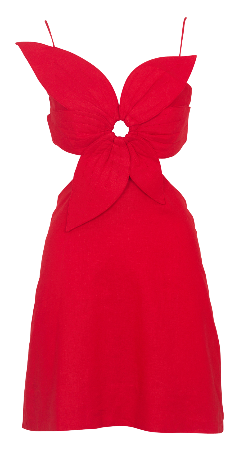 Short straight linen-blend dress FARM RIO Red