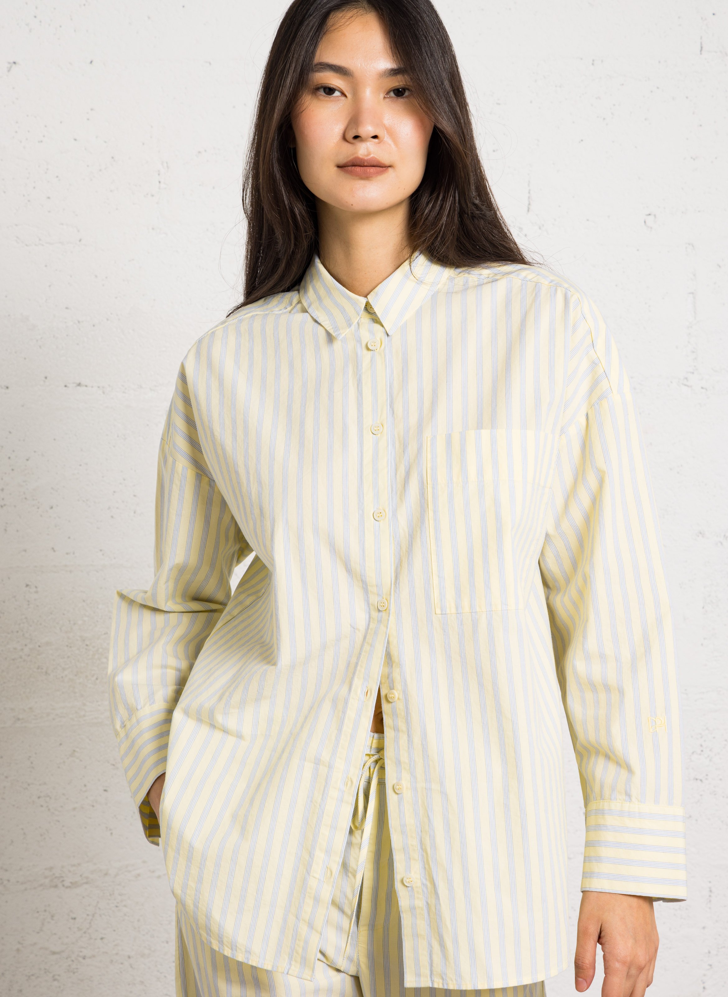 Katoenen oversized blouse DES PETITS HAUTS Geel