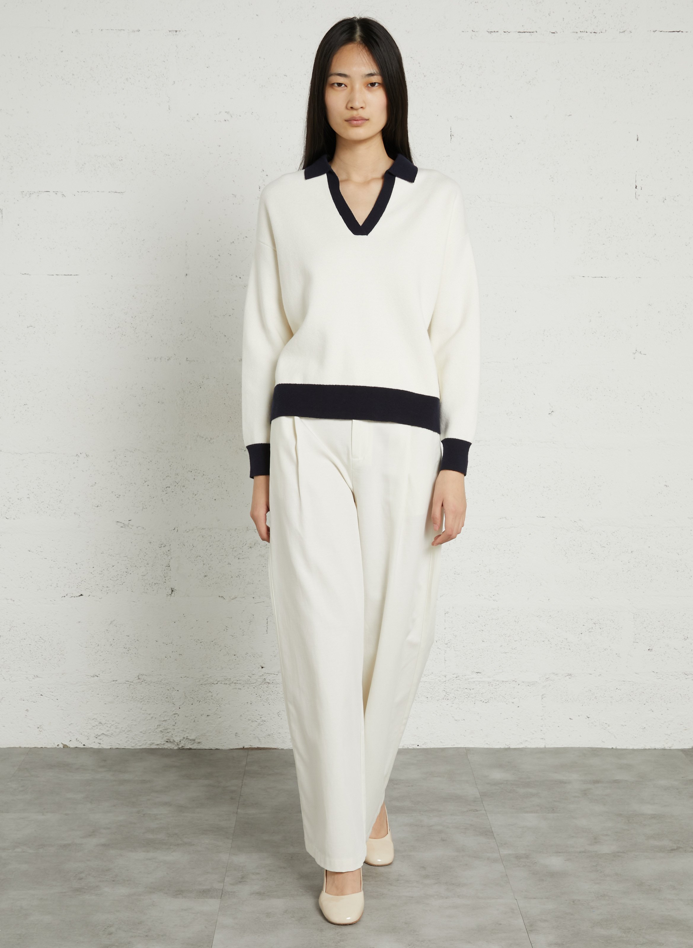 Oversized cotton and wool blend sweater SUD EXPRESS Beige