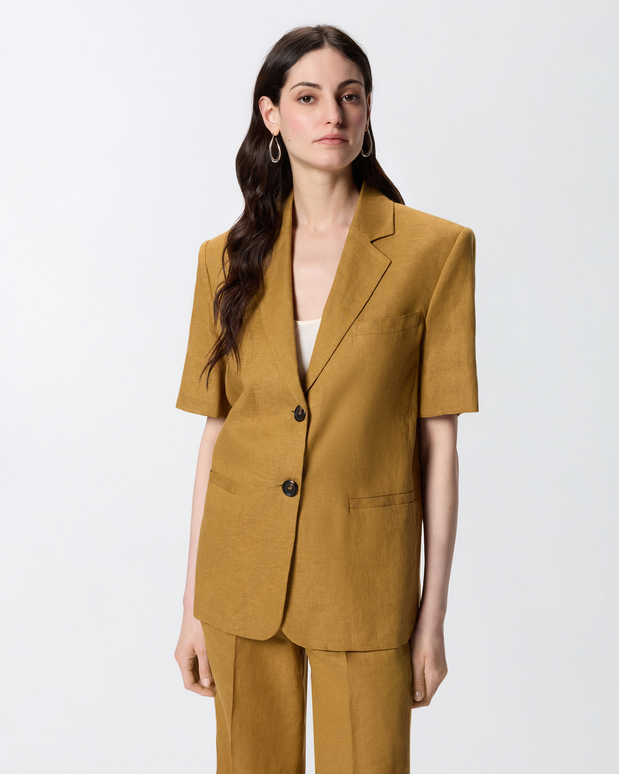 Veste à manches courtes en lin PINKO Orange