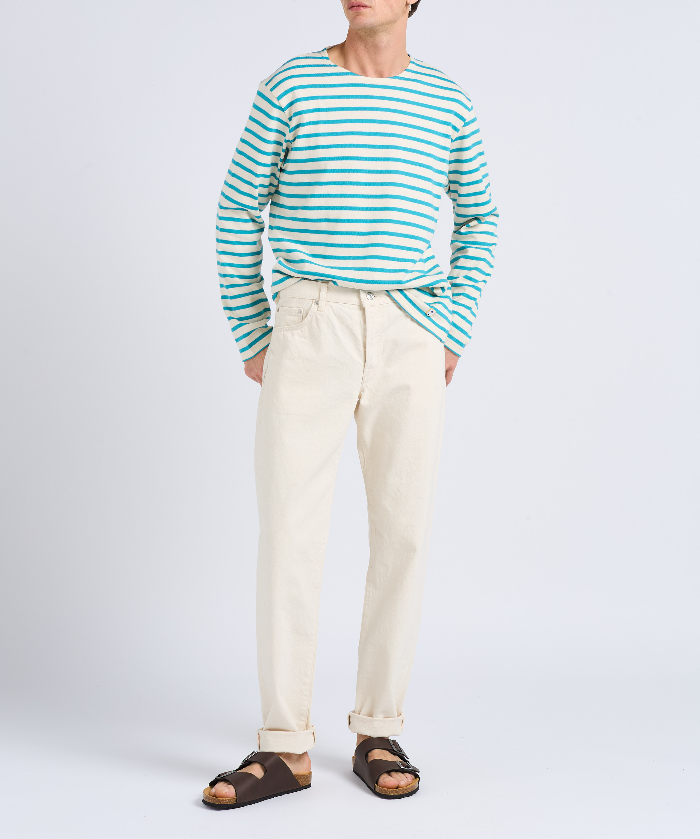 Jean regular-fit tapered en coton aspect tacheté EDWIN Beige