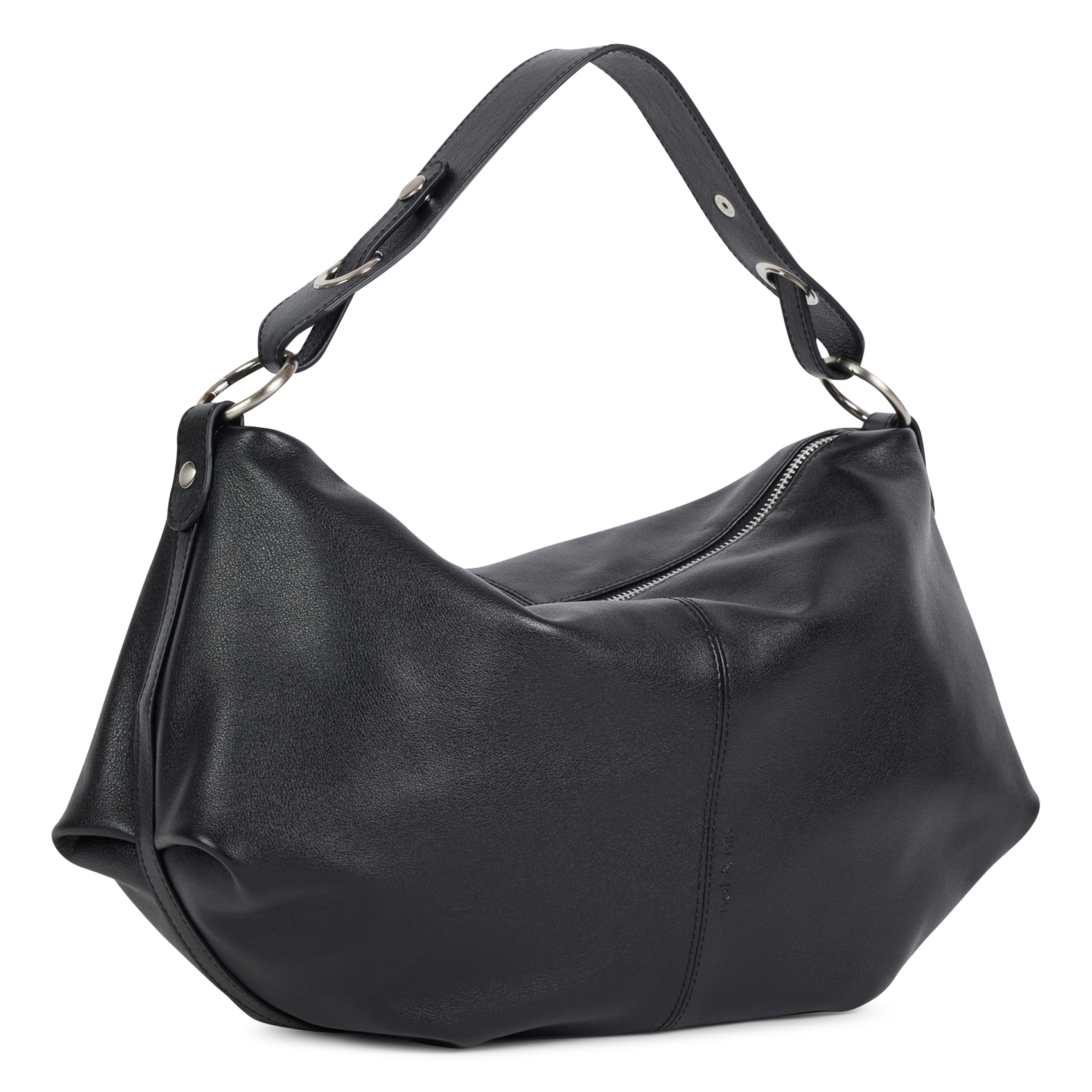 Schultertasche aus Leder NAT & NIN Schwarz
