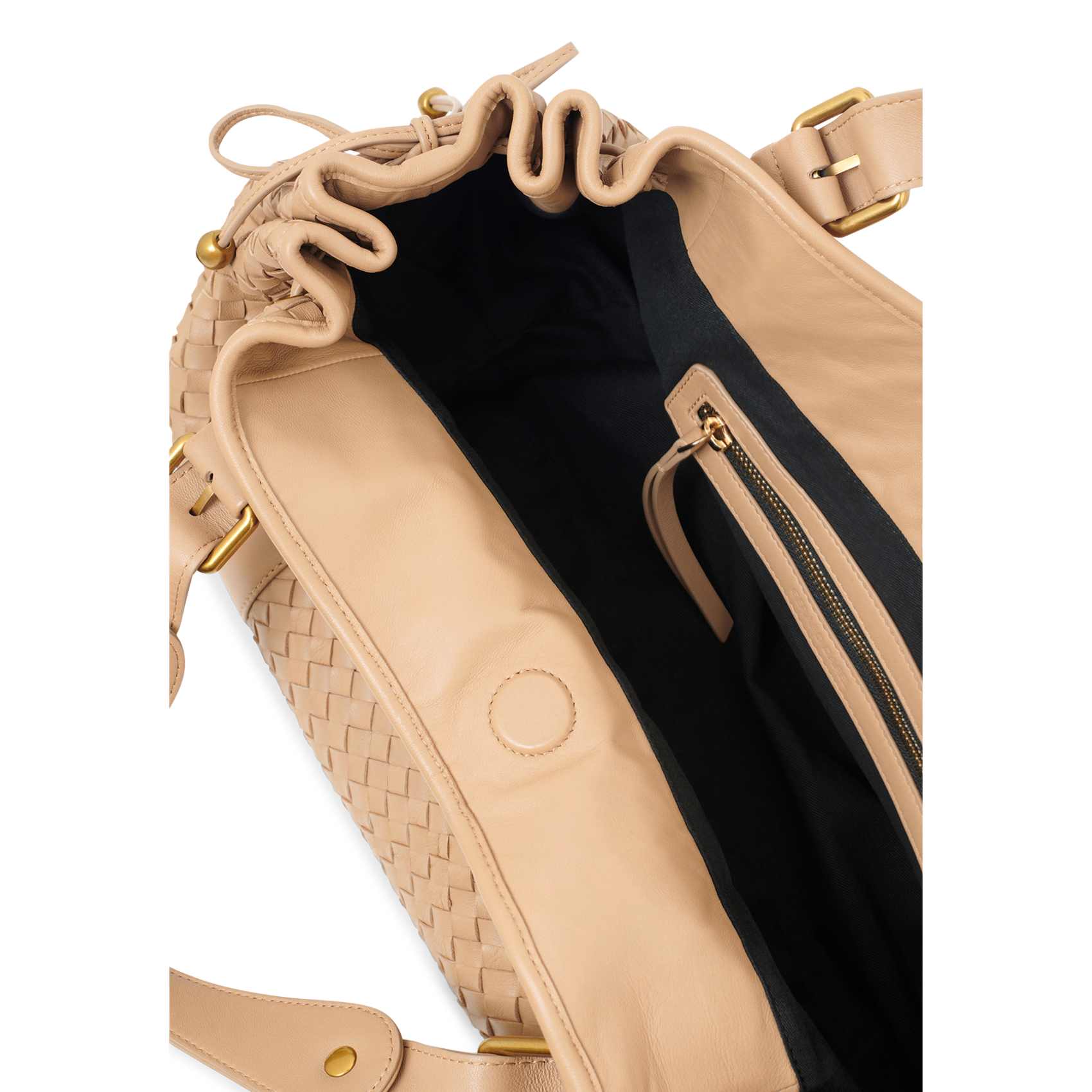 Braided leather shoulder bag GERARD DAREL Brown