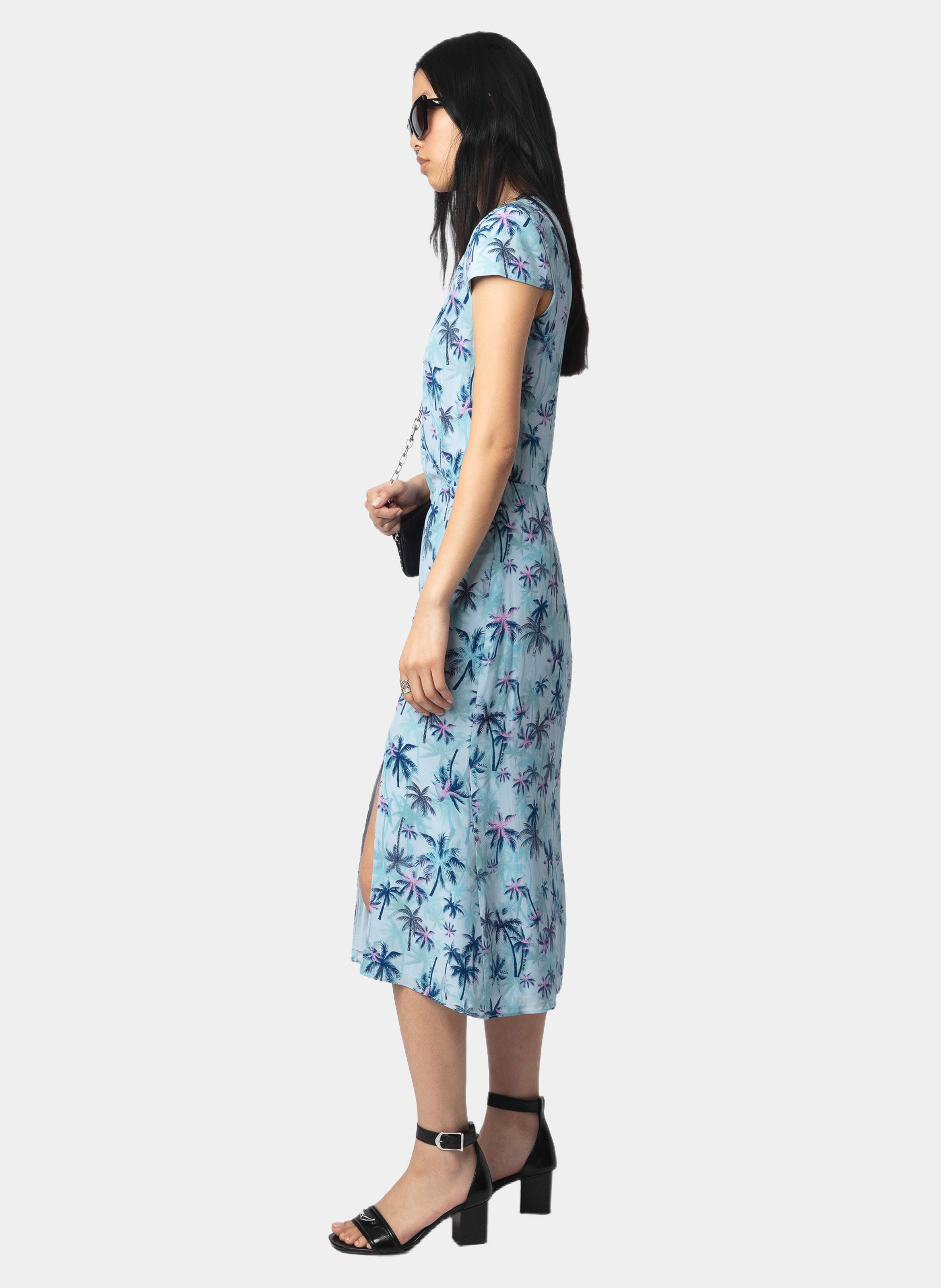 Abito midi scollo a V in seta ZADIG&VOLTAIRE Blu