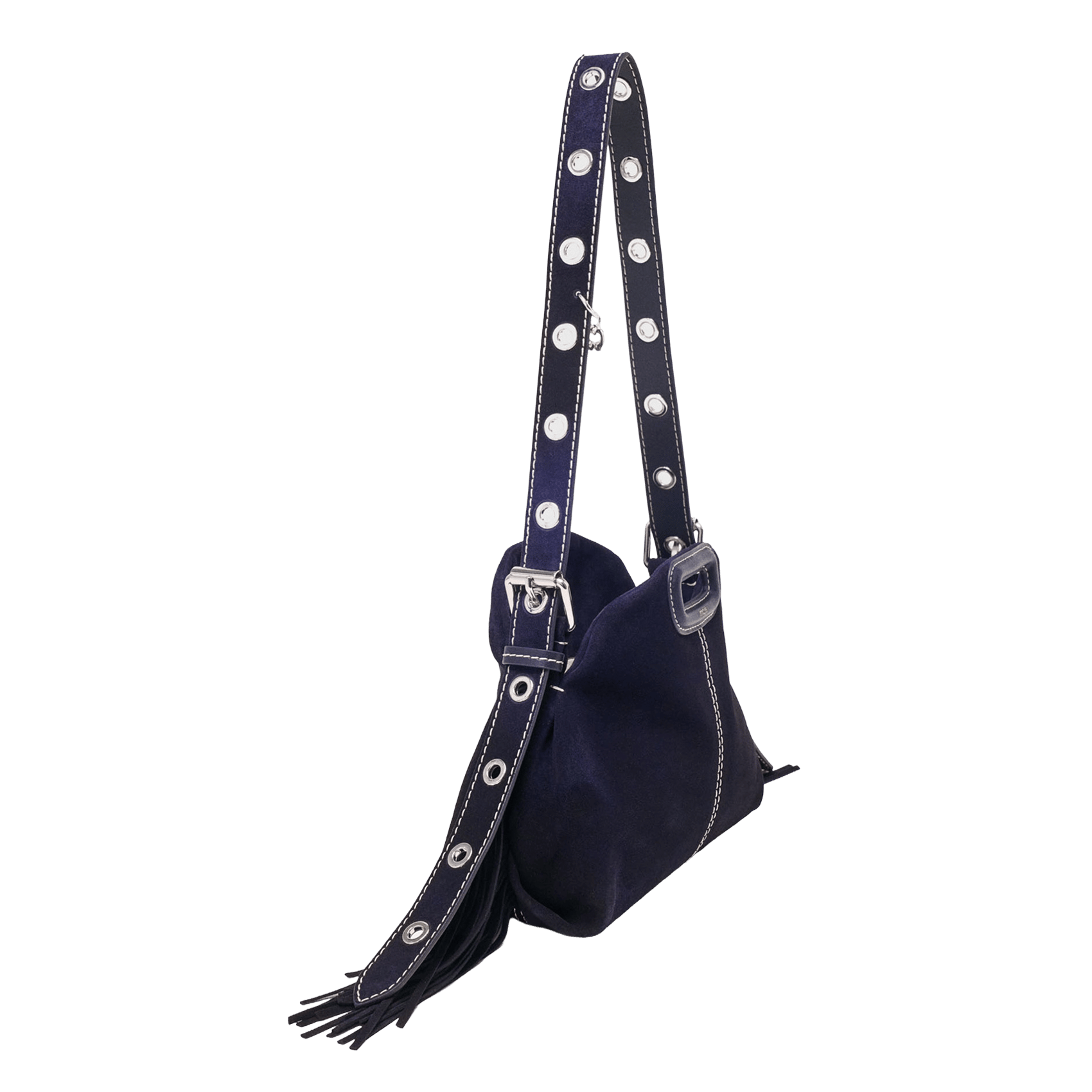 Sac bandoulière en cuir MAJE Bleu