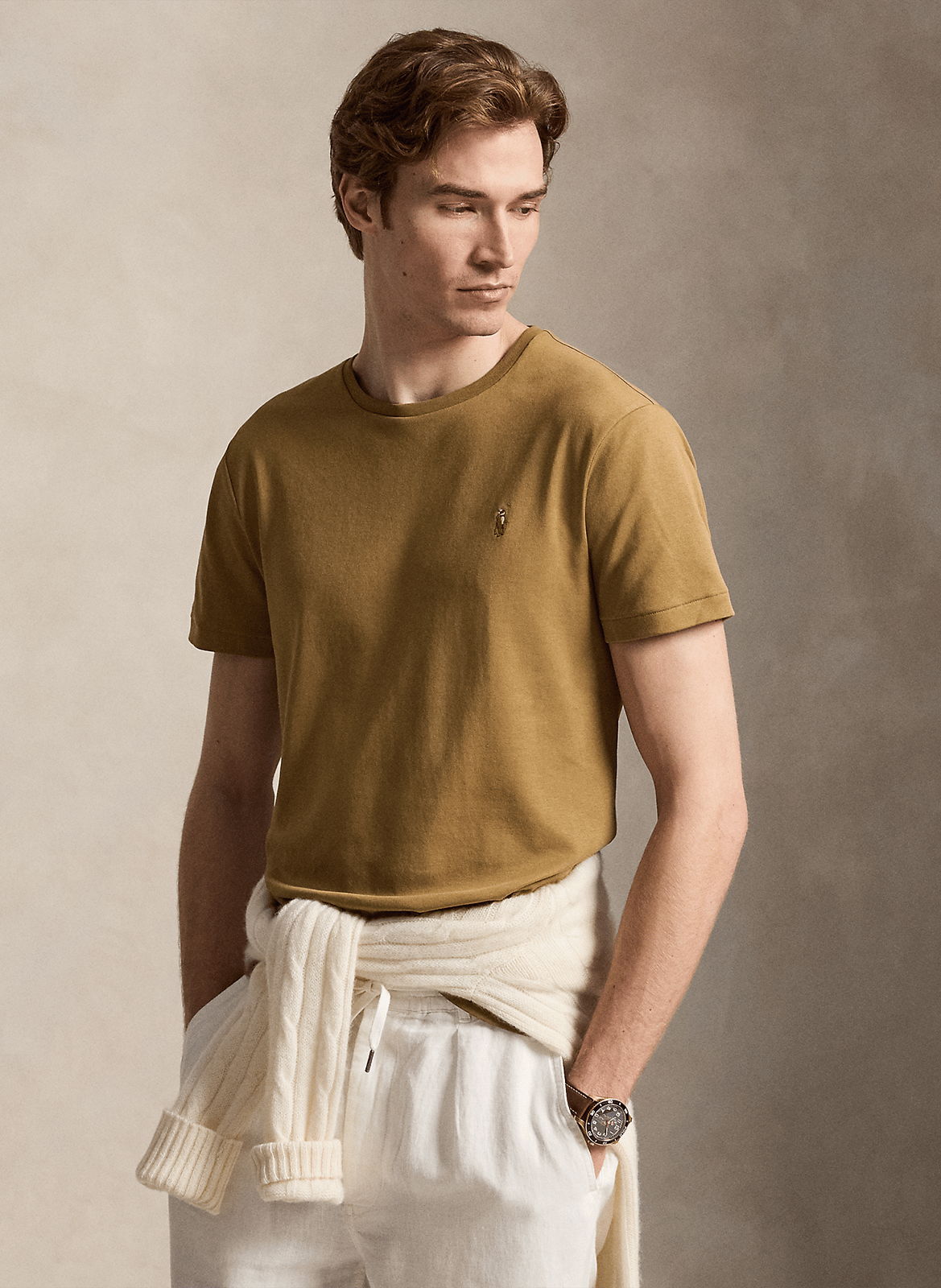 Rundhals-T-Shirt aus Pima-Baumwolle mit Pony Player, Slim Fit POLO RALPH LAUREN
