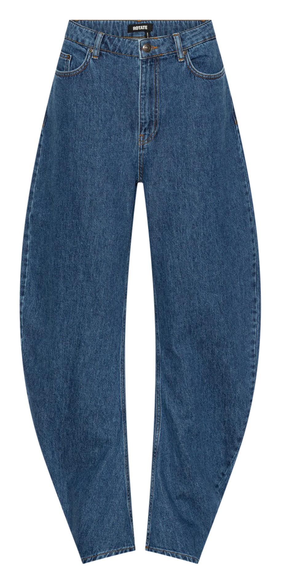 Jean large taille haute uni ROTATE Bleu