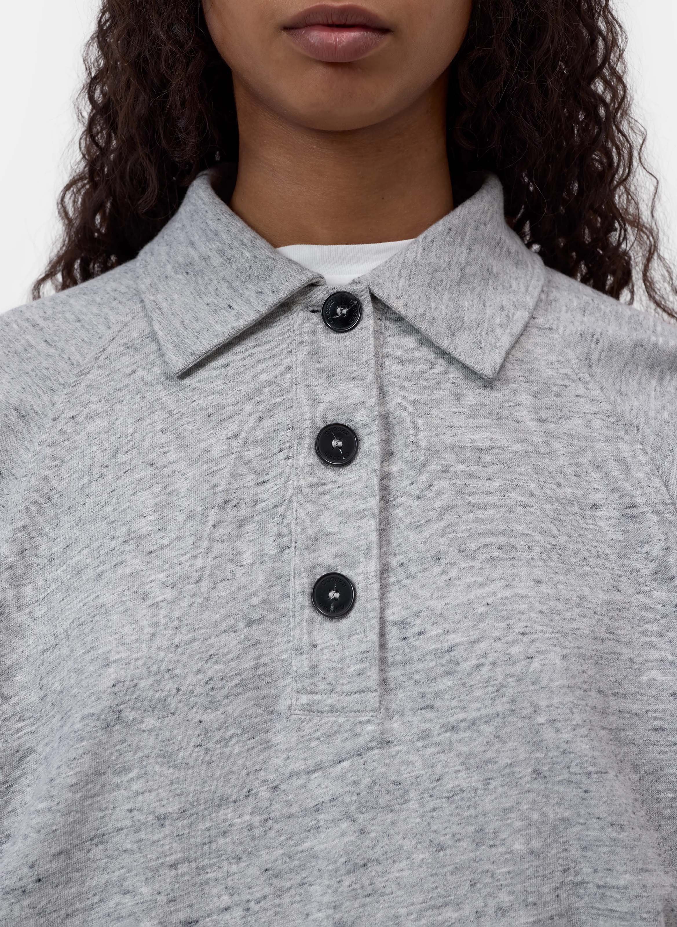 Oversized cotton polo shirt CLOSED Grey