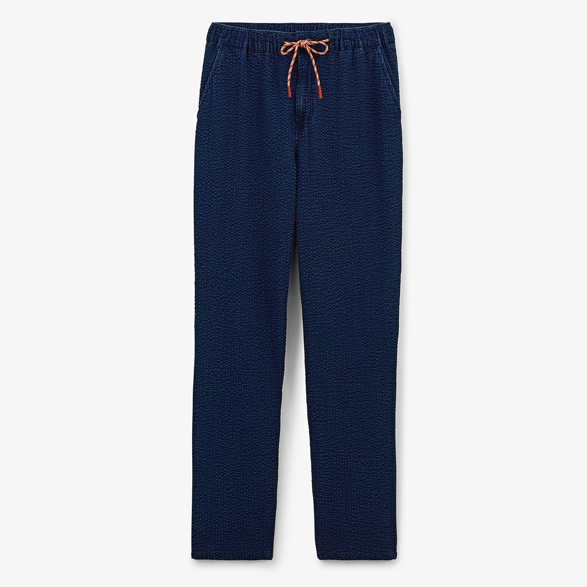 Pantalon  en seersucker avec taille élastiquée SERGE BLANCO Bleu