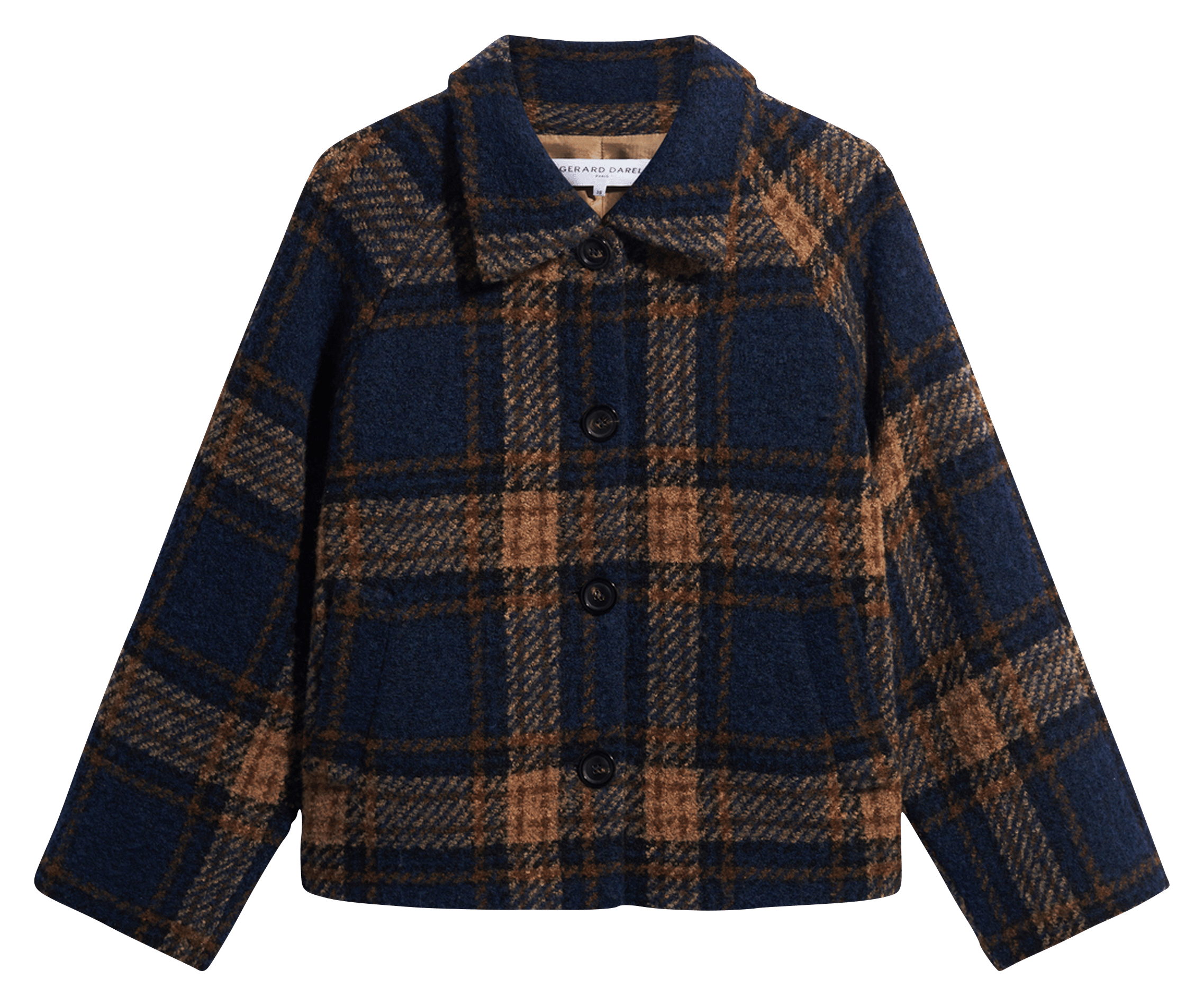 Straight-cut check jacket GERARD DAREL Blue