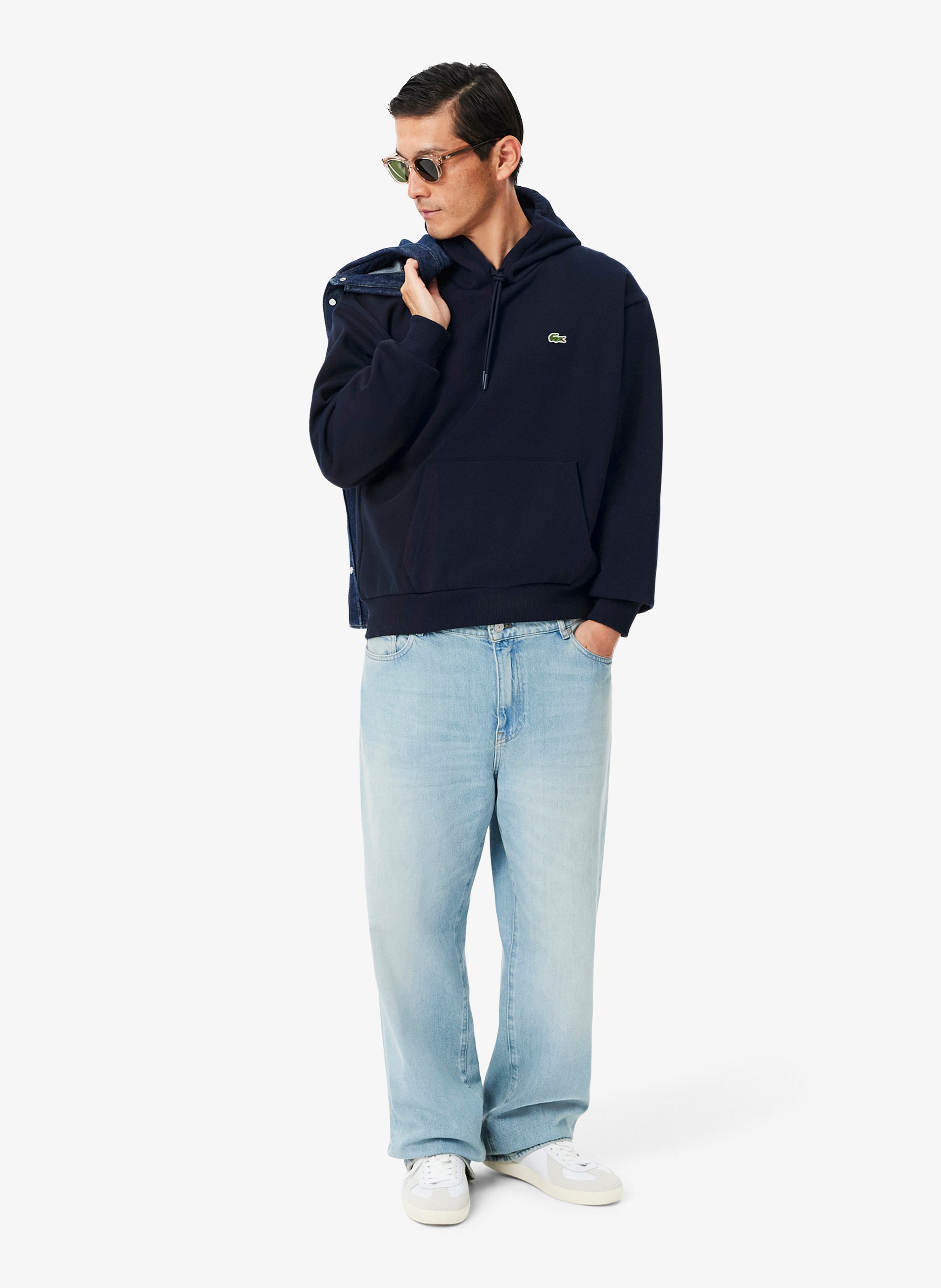 Cotton-blend hoodie LACOSTE Blue