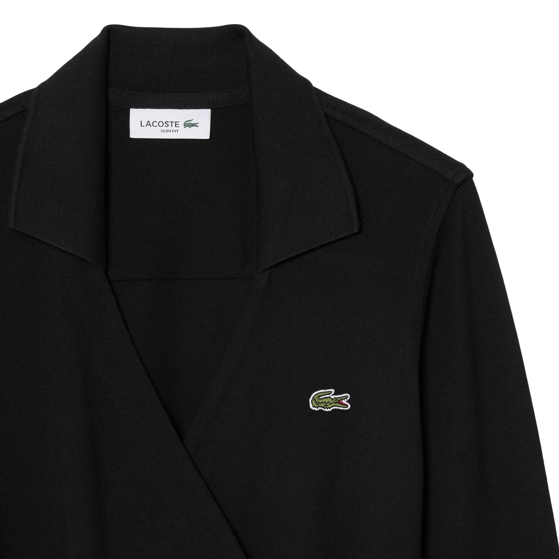 Robe cache-cœur cintrée en coton mélangé LACOSTE Noir