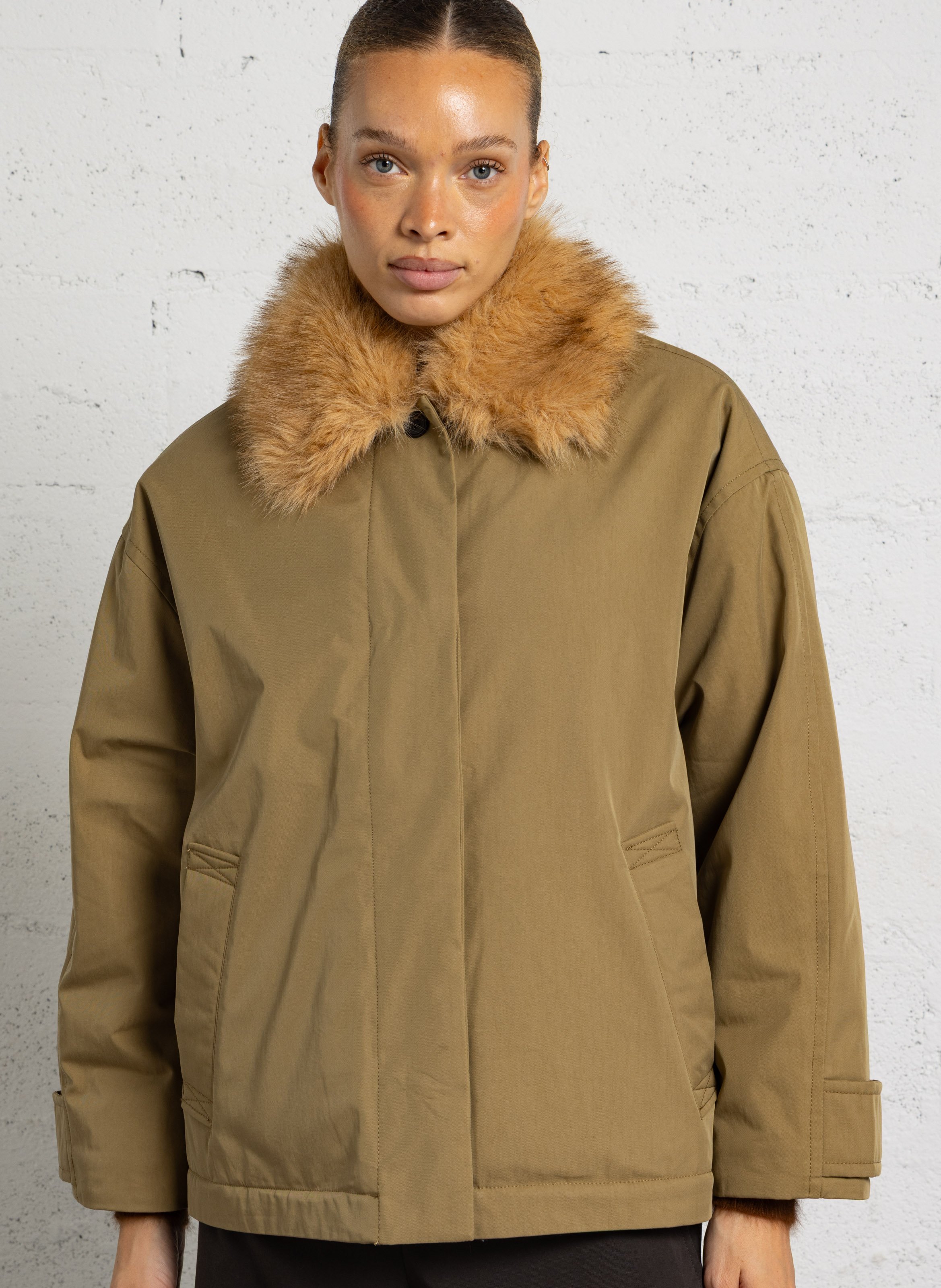 Weiter Baumwollmantel BELLEROSE Beige
