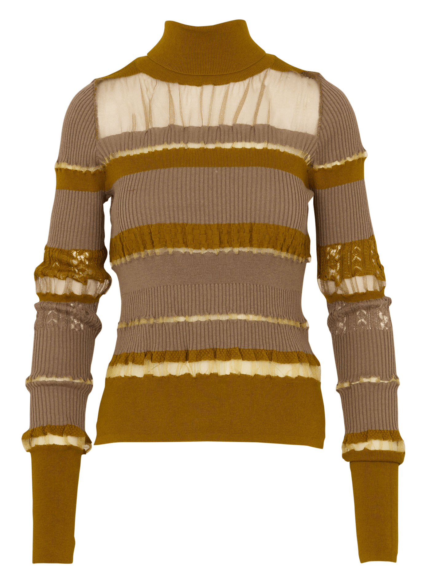 Striped turtleneck sweater with sequins MES DEMOISELLES Multicolored