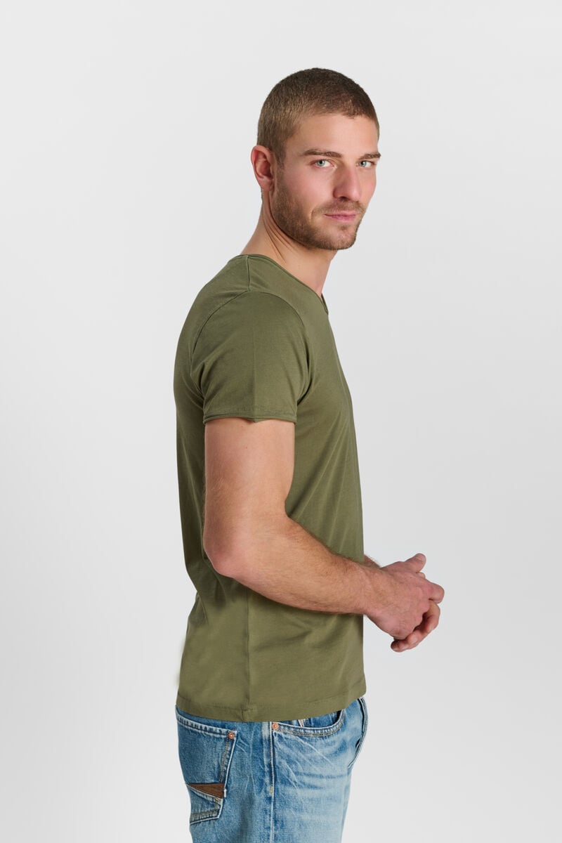 V-neck T-shirt LE TEMPS DES CERISES Khaki